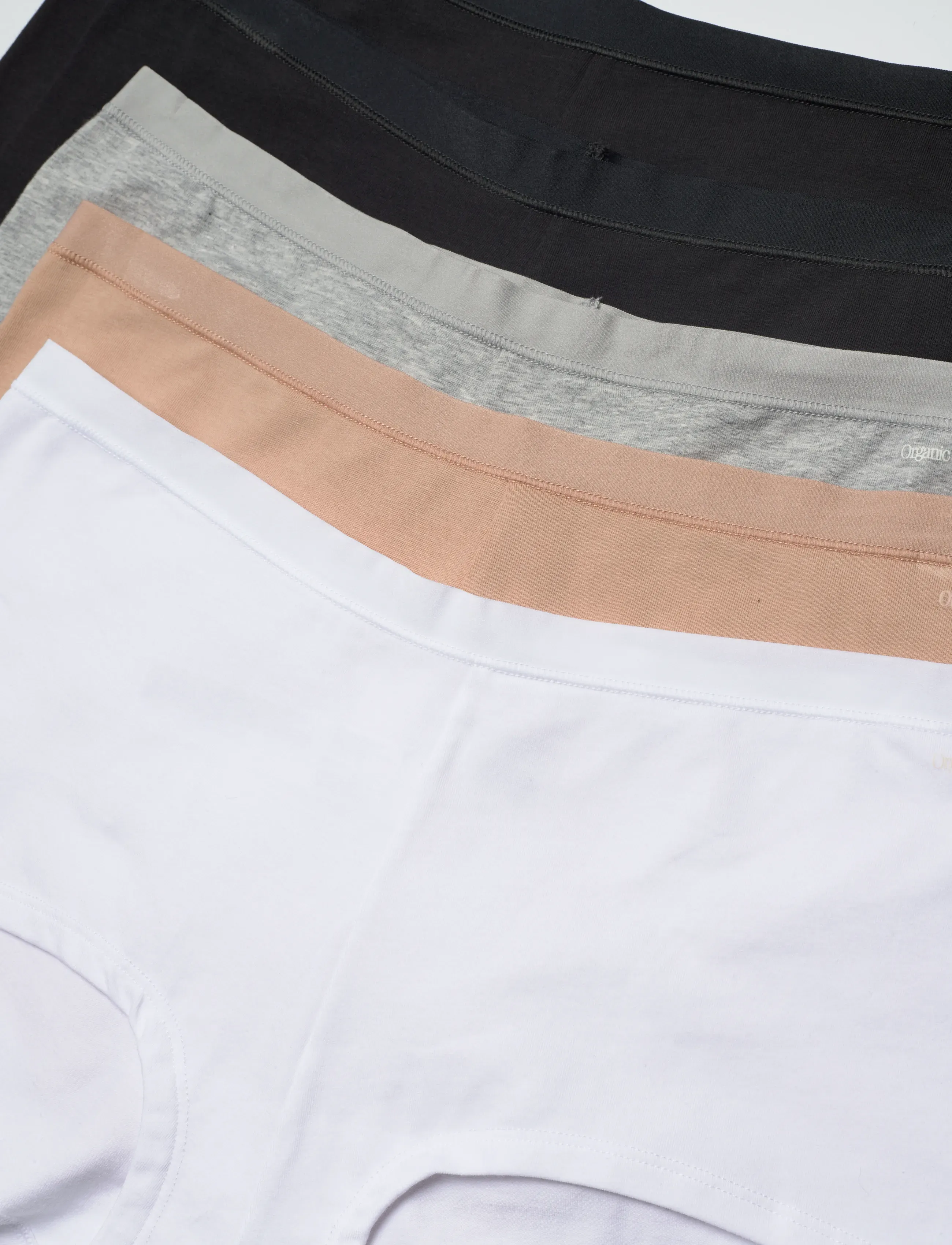 Organic Basics - Core Shorty 5-pack - briefs - hazelnut / white / grey melange / black / black - 1