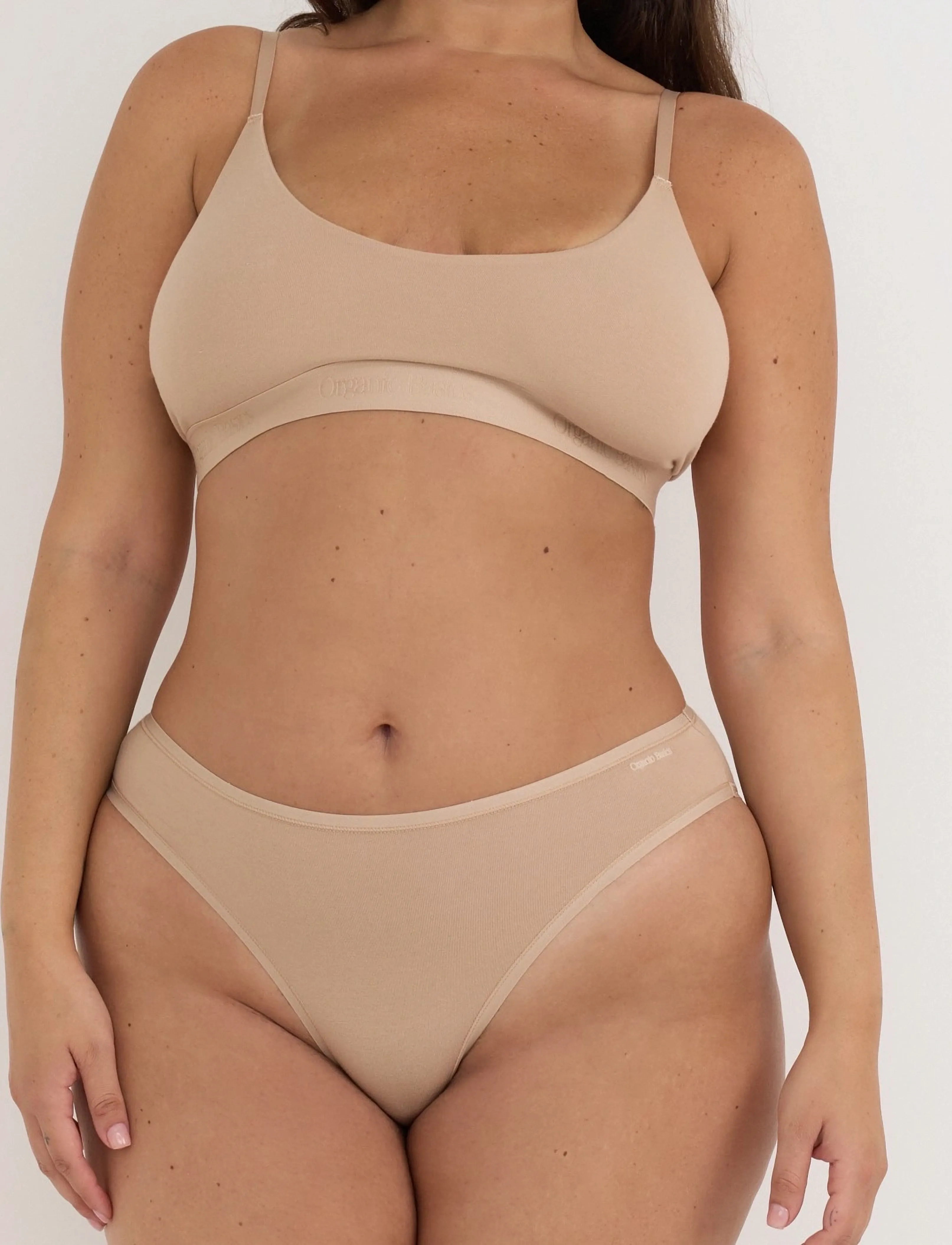 Organic Basics Core High-Leg Briefs 3-Pack - Organic Basics - HAZELNUT / HAZELNUT / HAZELNUT / beige