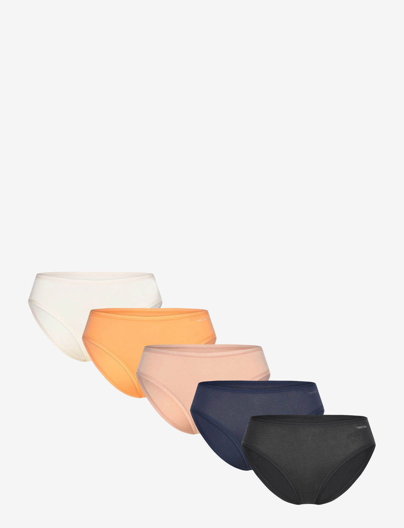 Organic Basics - Core High-Leg Briefs 5-pack - briefs - black / papaya / hazelnut / soft vanilla / deep navy - 0