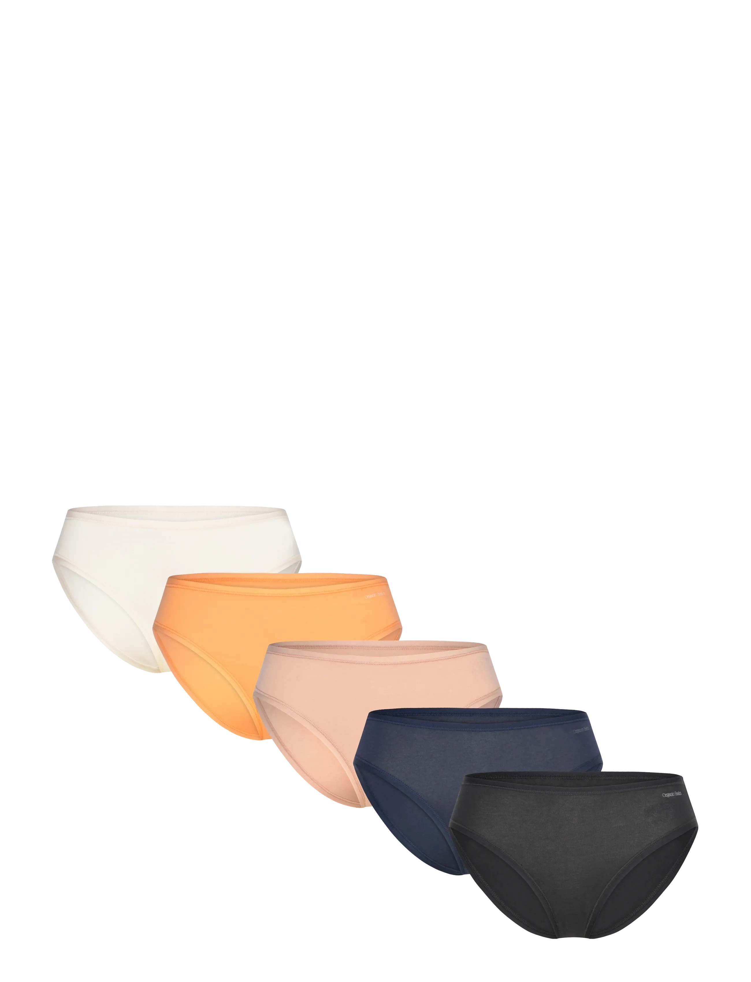 Organic Basics Core High-Leg Briefs 5-pack - Undertøj - BLACK / PAPAYA / HAZELNUT / SOFT VANILLA / DEEP NAVY / multi