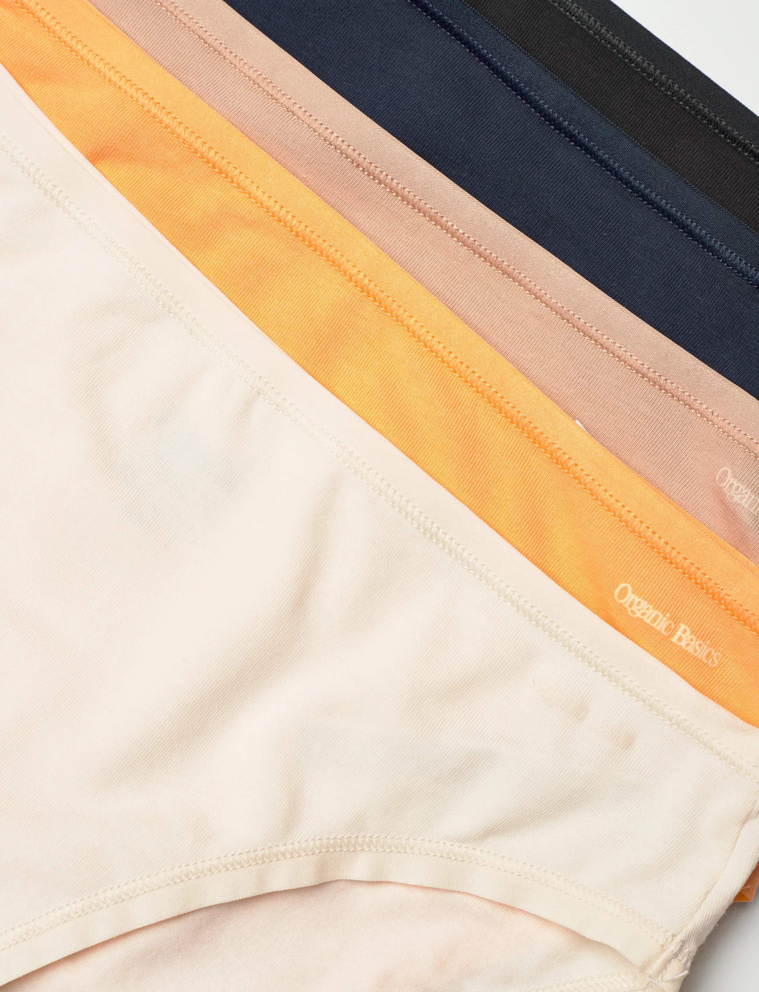 Organic Basics - Core High-Leg Briefs 5-pack - naised - black / papaya / hazelnut / soft vanilla / deep navy - 1