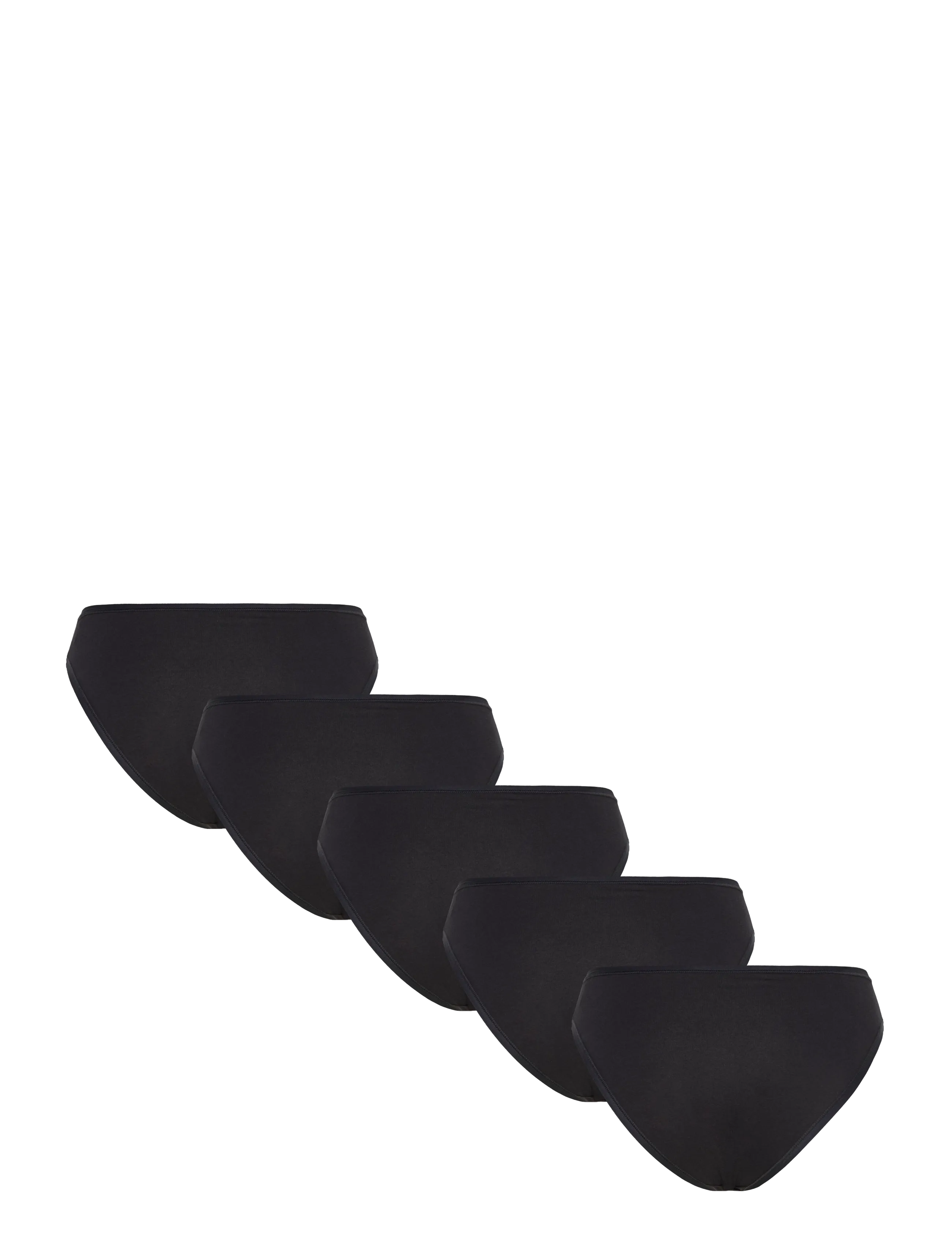 Organic Basics - Core High-Leg Briefs 5-pack - briefs - black / black / black / black / black - 5