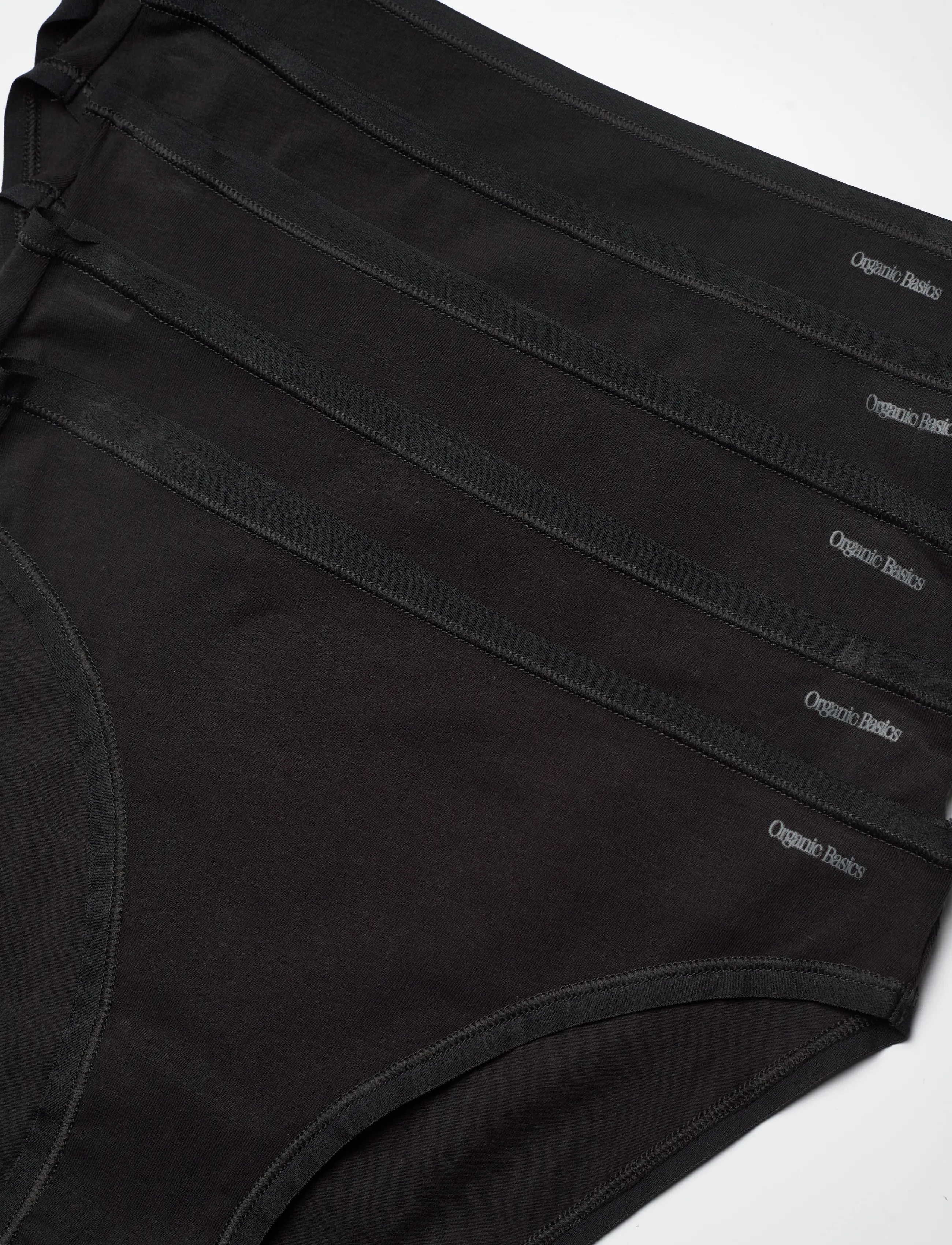 Organic Basics - Core High-Leg Briefs 5-pack - briefs - black / black / black / black / black - 4