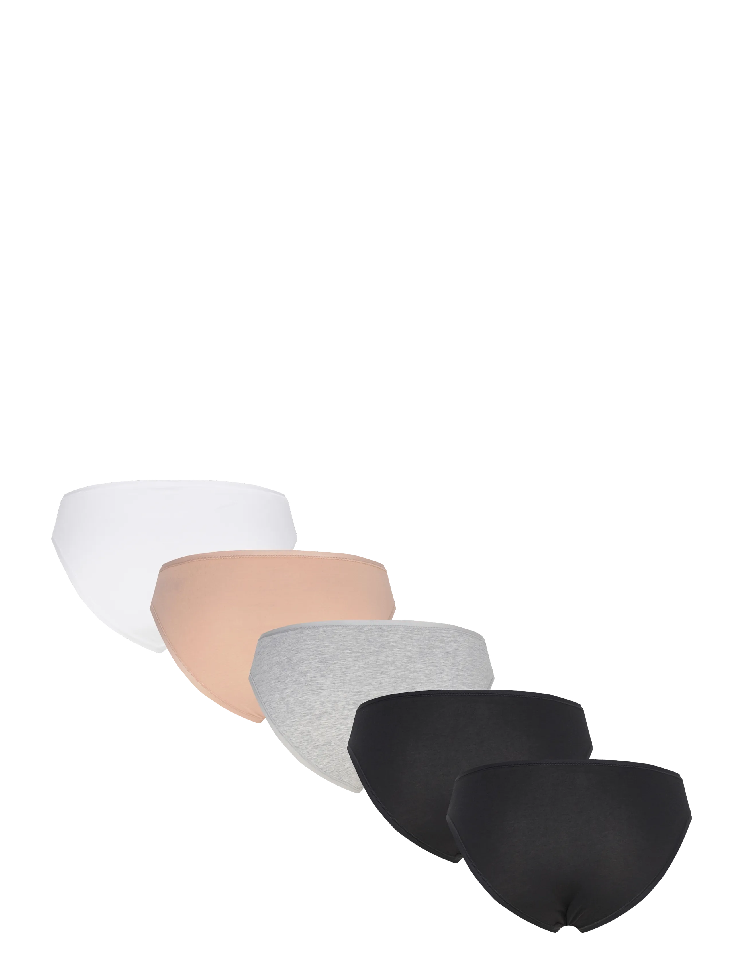Organic Basics - Core High-Leg Briefs 5-pack - briefs - hazelnut / white / grey melange / black / black - 2