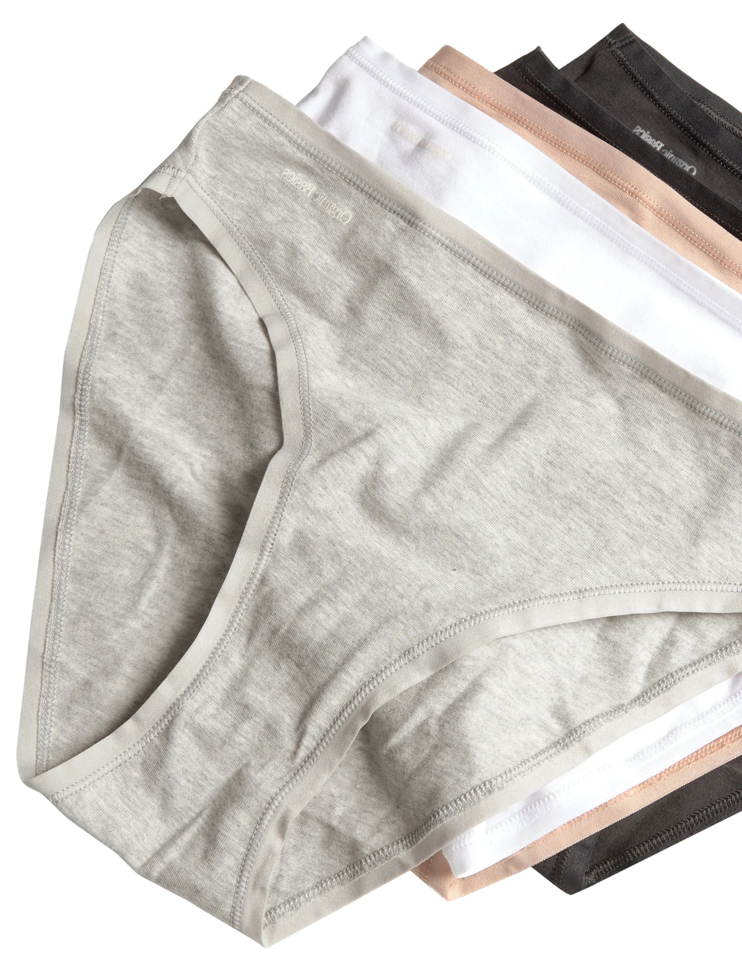 Organic Basics - Core High-Leg Briefs 5-pack - briefs - hazelnut/white/grey melange/black/black - 2
