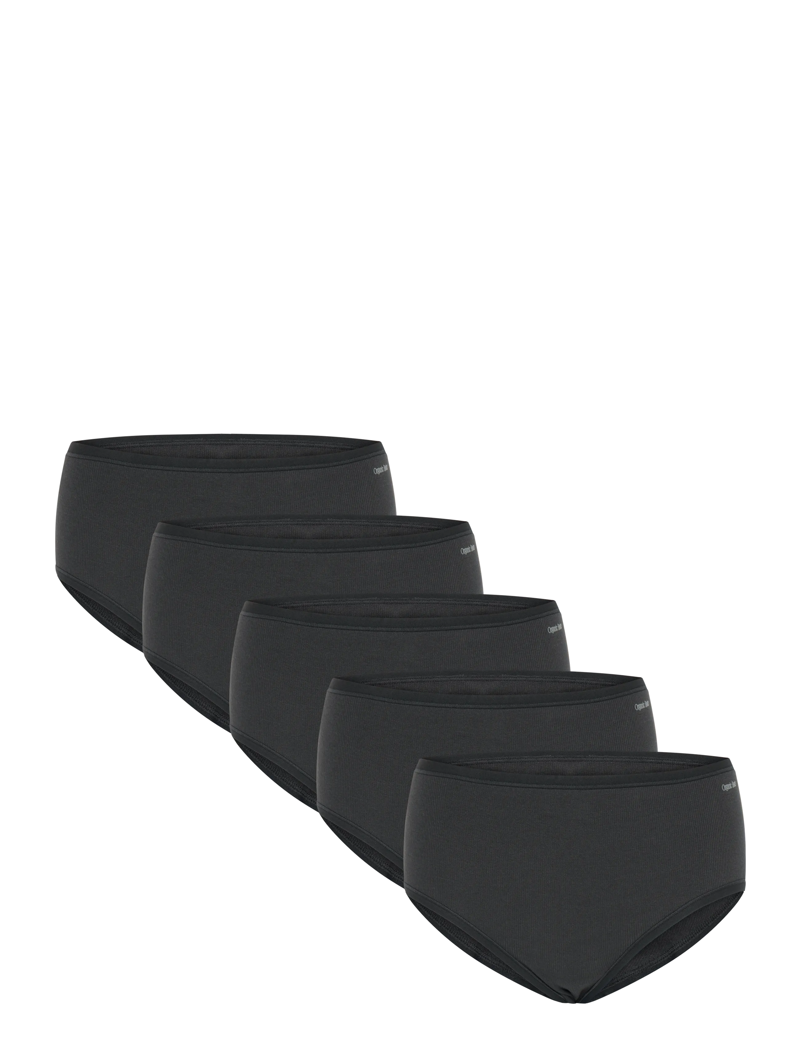 Organic Basics Core Rib Briefs 5-pack - Organic Basics - BLACK / BLACK / BLACK / BLACK / BLACK / black