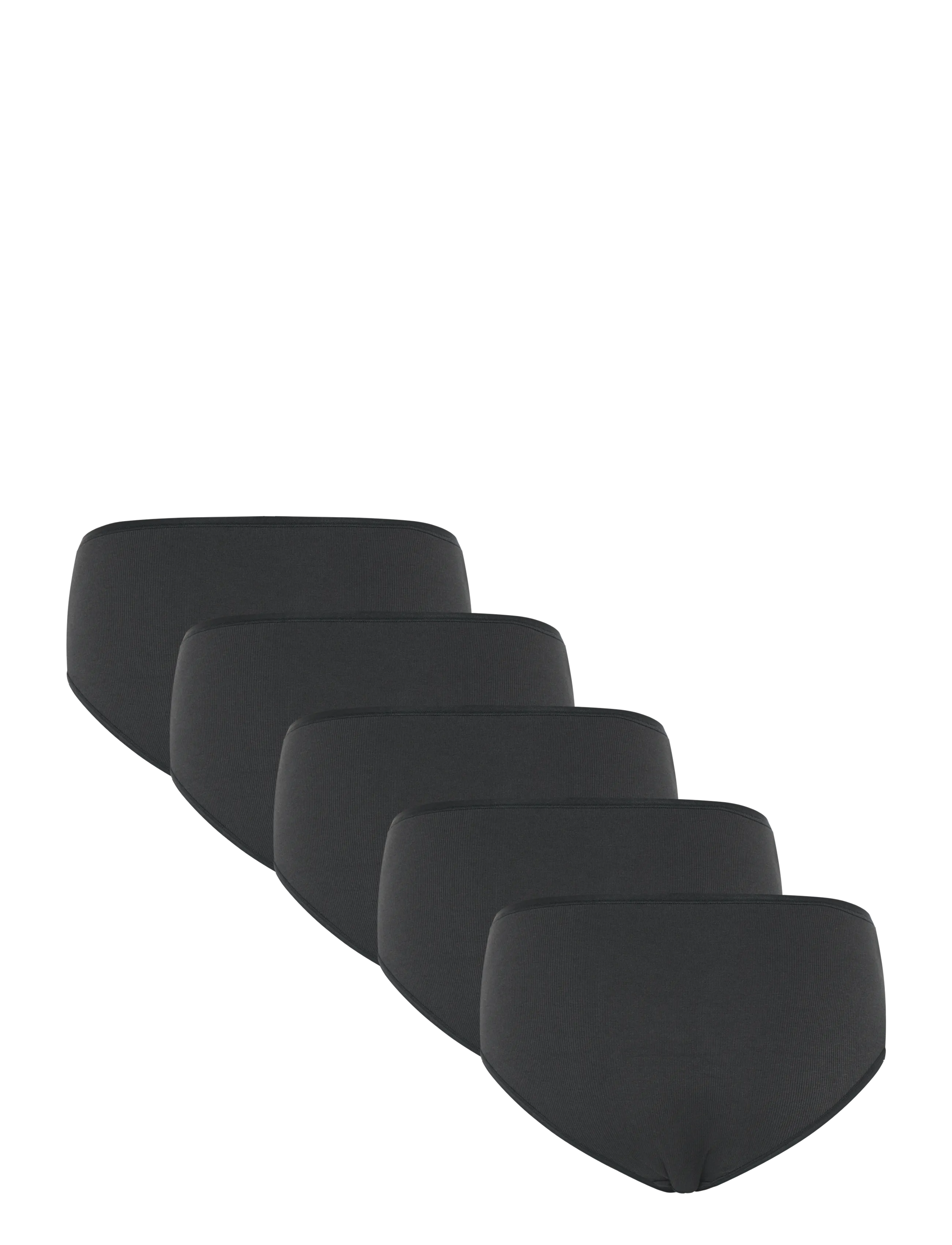 Organic Basics - Core Rib Briefs 5-pack - damen - black / black / black / black / black - 1