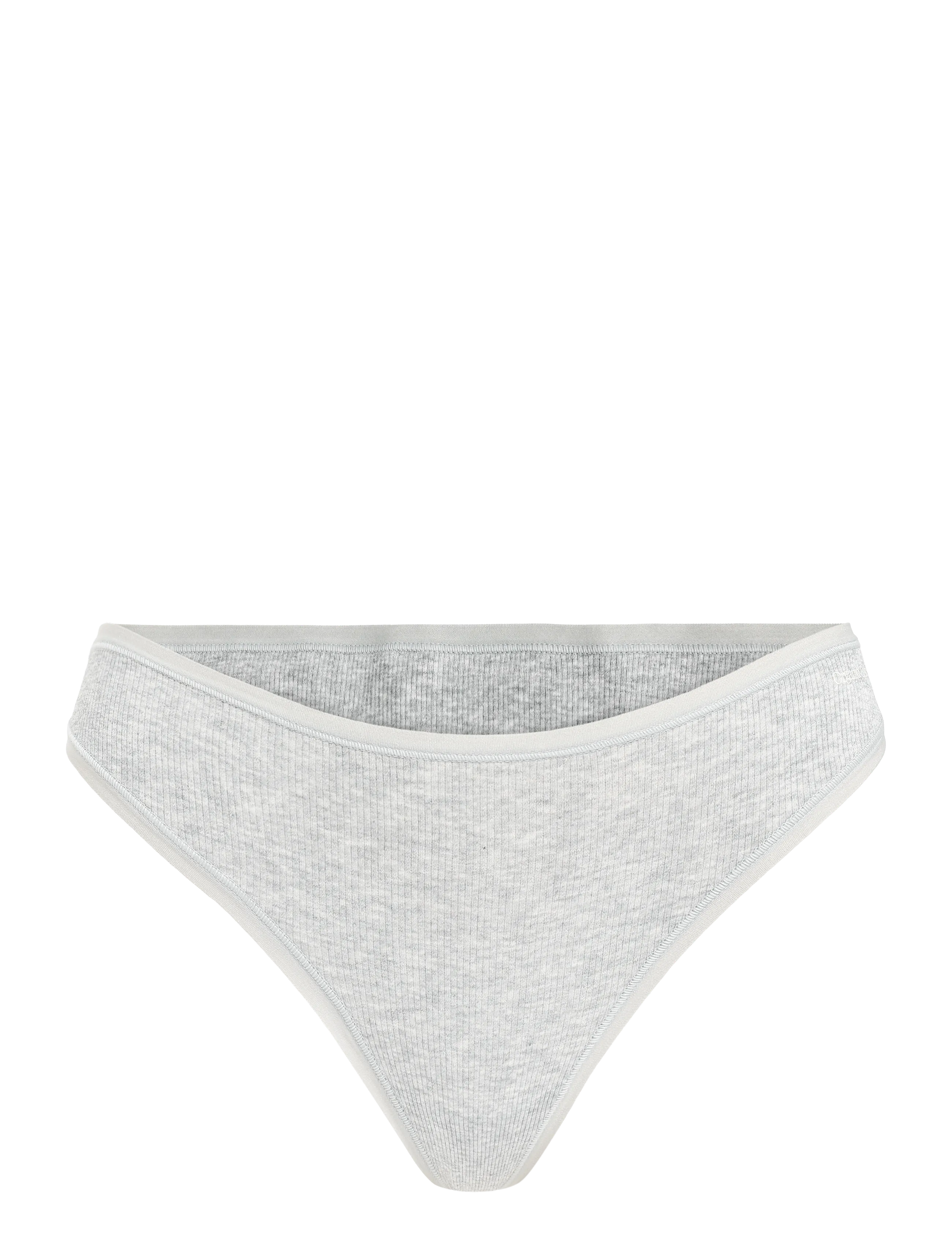 Organic Basics Core Rib Thong - Underkläder - GREY MELANGE / grey