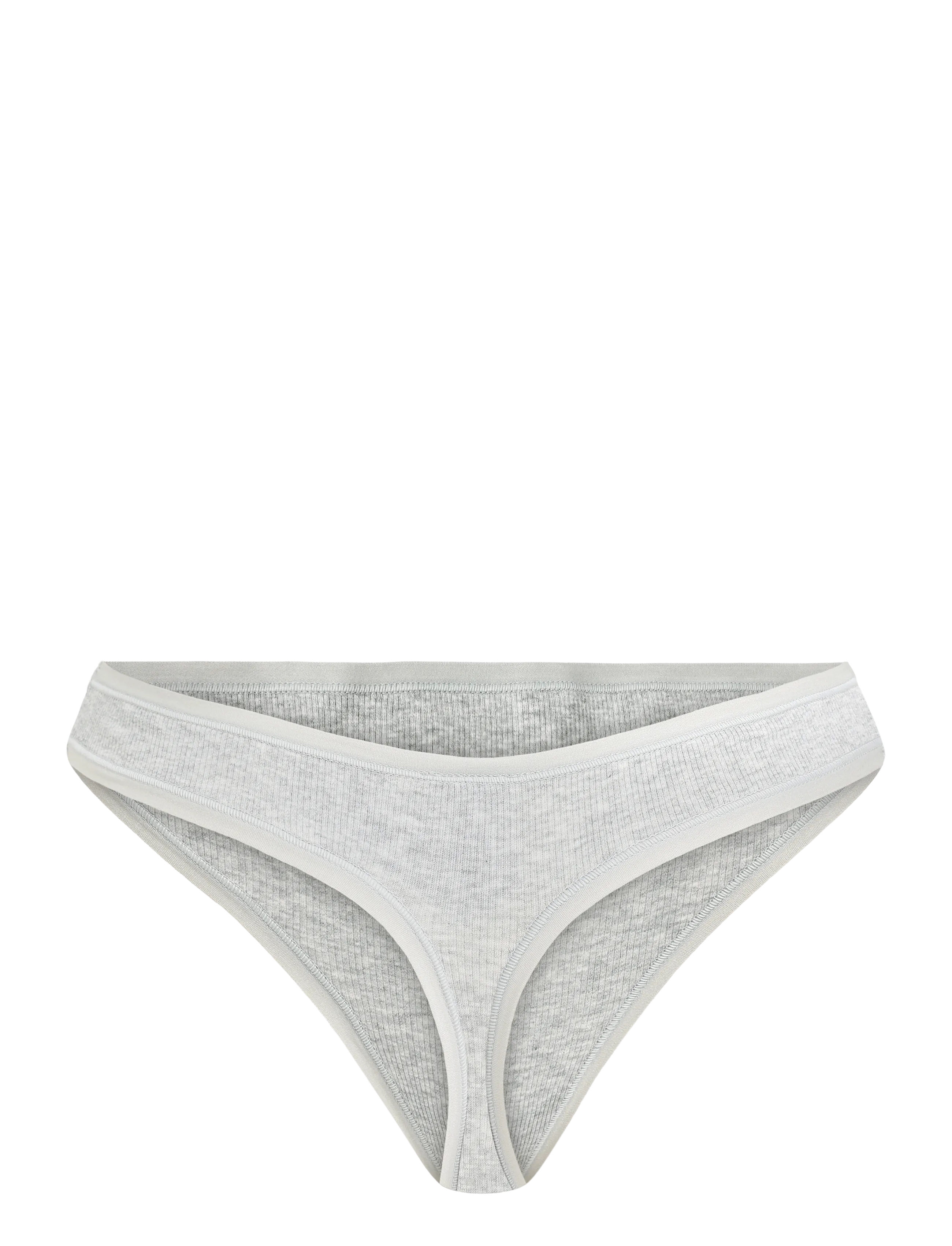 Organic Basics - Core Rib Thong - stringtrosor - grey melange - 1