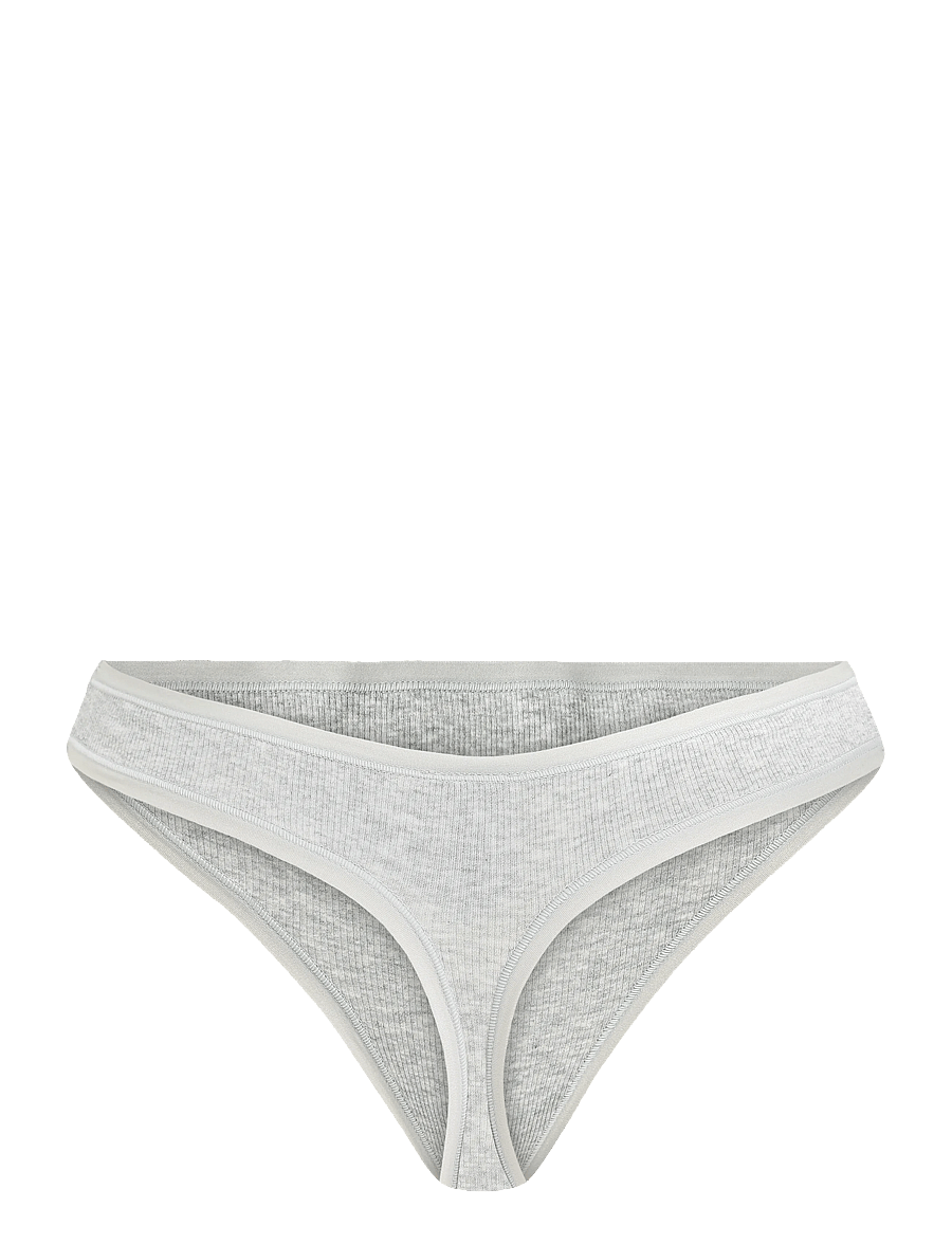 Organic Basics - Core Rib Thong - stringtrosor - grey melange - 1