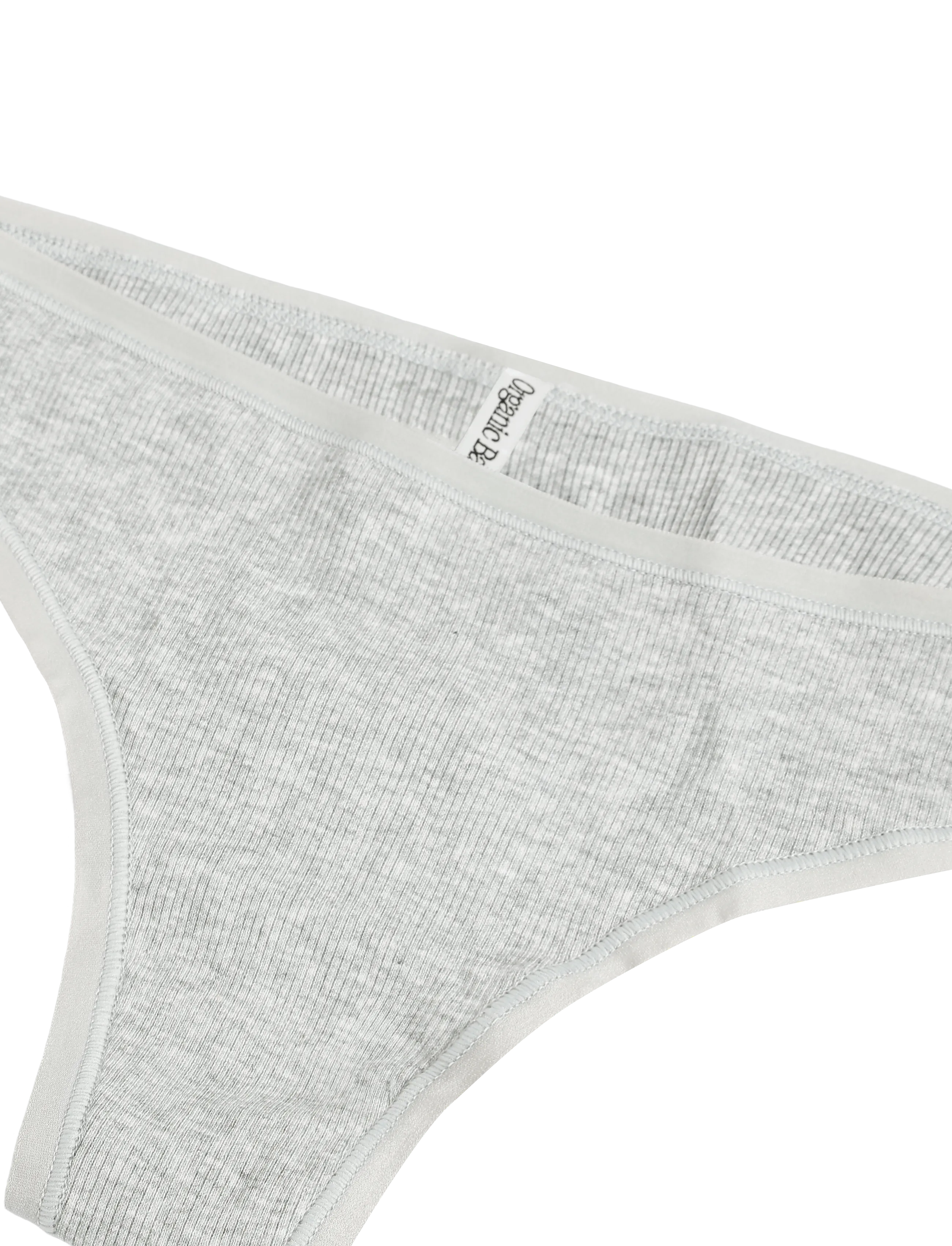 Organic Basics - Core Rib Thong - stringtrosor - grey melange - 2