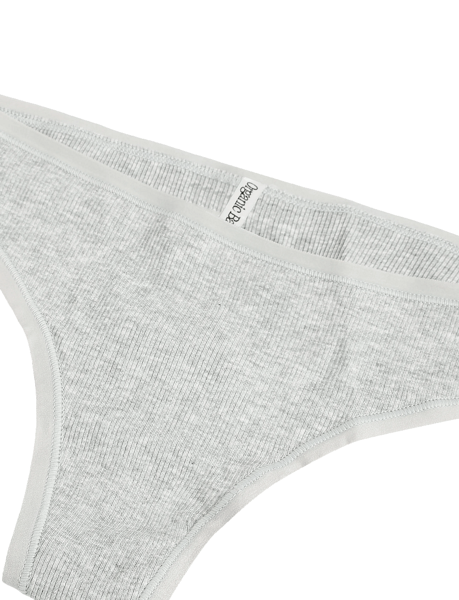 Organic Basics - Core Rib Thong - stringtrosor - grey melange - 2