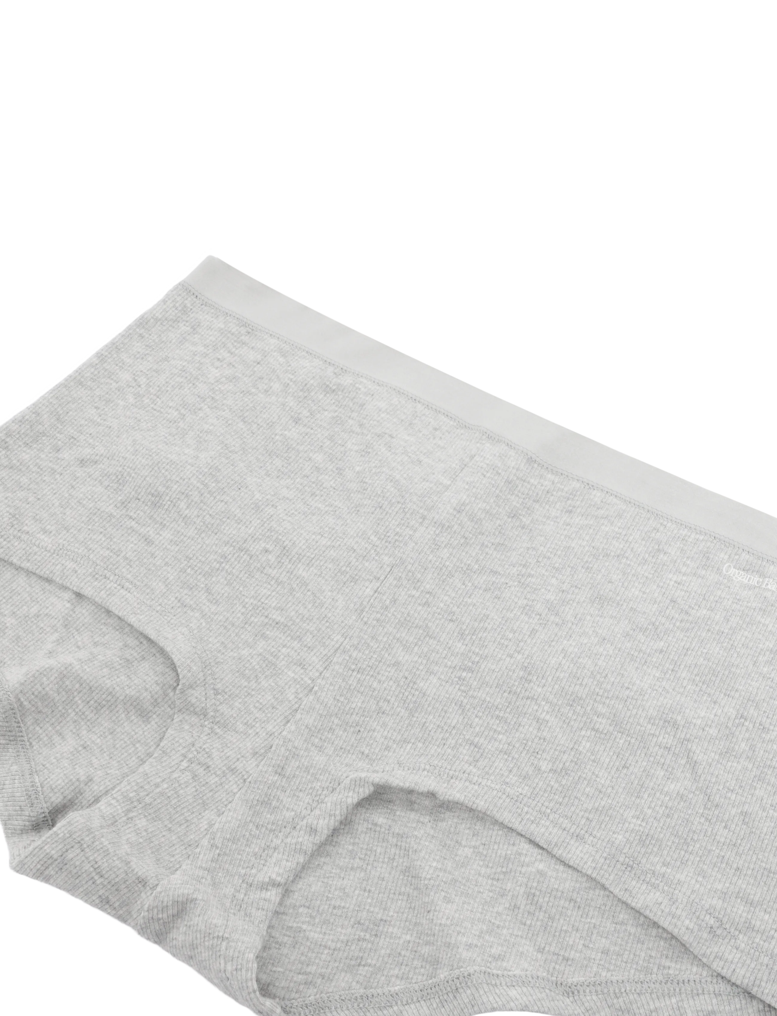 Organic Basics - Core Rib Shorty - grey melange - 3