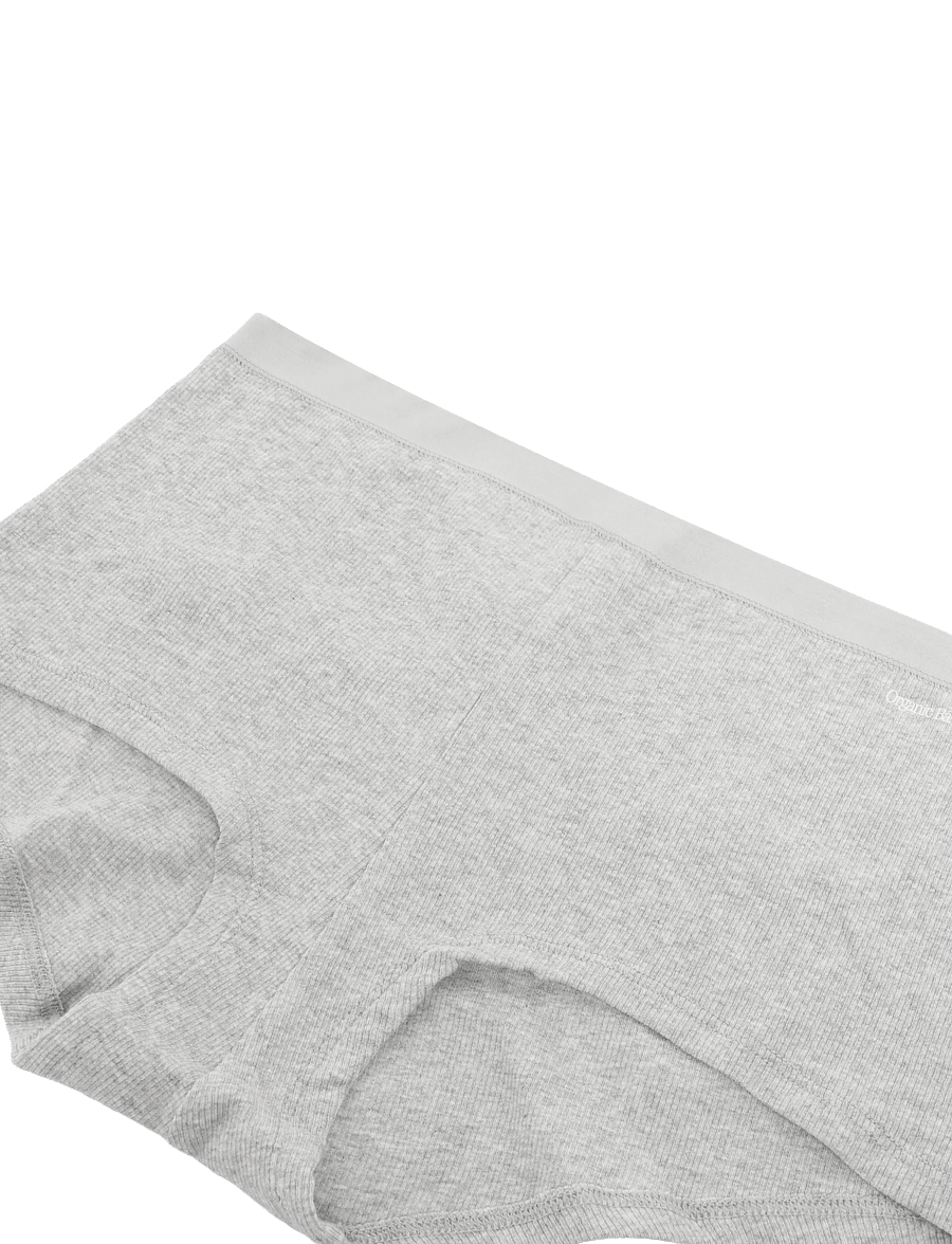 Organic Basics - Core Rib Shorty - grey melange - 3