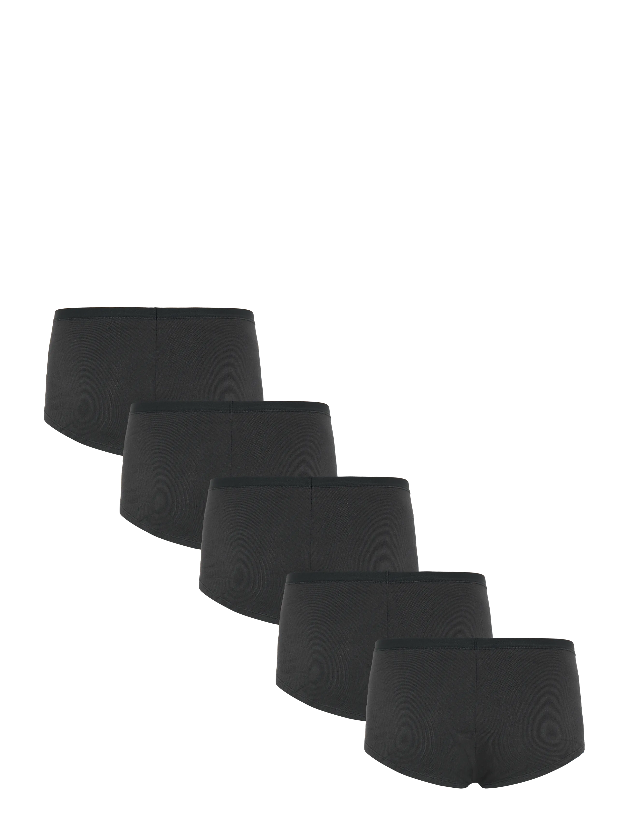 Organic Basics - Core Rib Shorty 5-pack - damen - black / black / black / black / black - 1