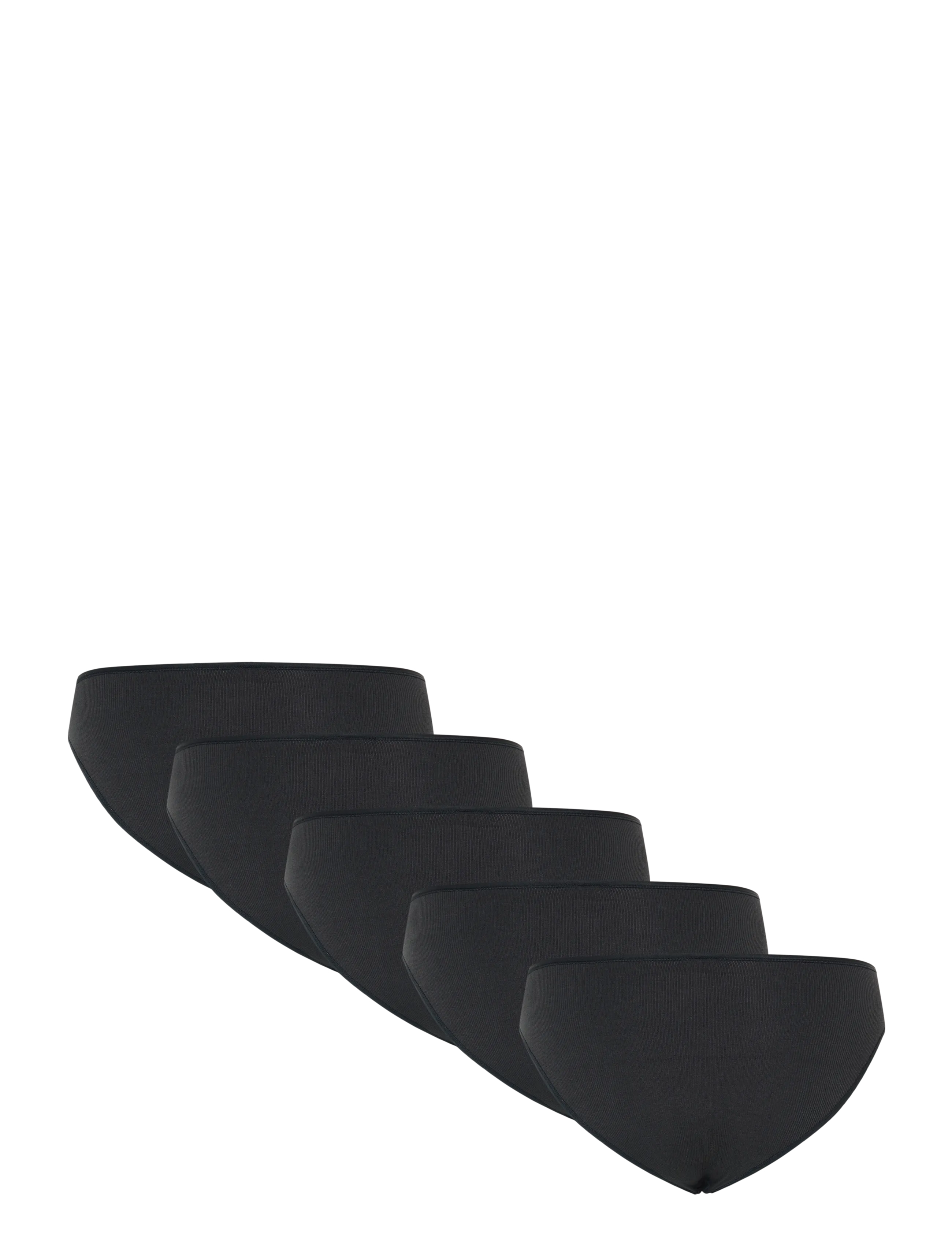 Organic Basics - Core Rib High-Leg Briefs 5-Pack - damen - black / black / black / black / black - 1