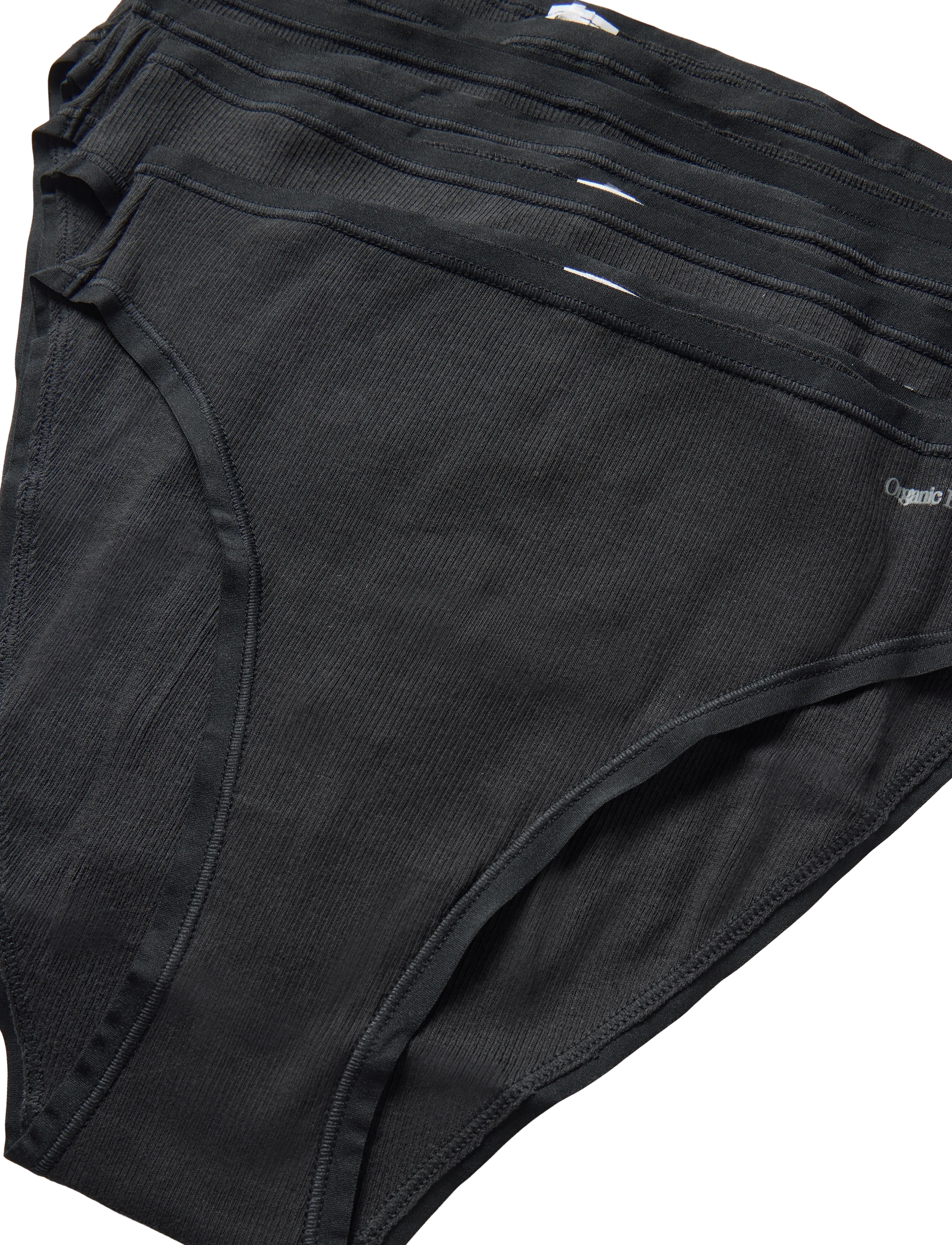 Organic Basics - Core Rib High-Leg Briefs 5-Pack - damen - black / black / black / black / black - 3