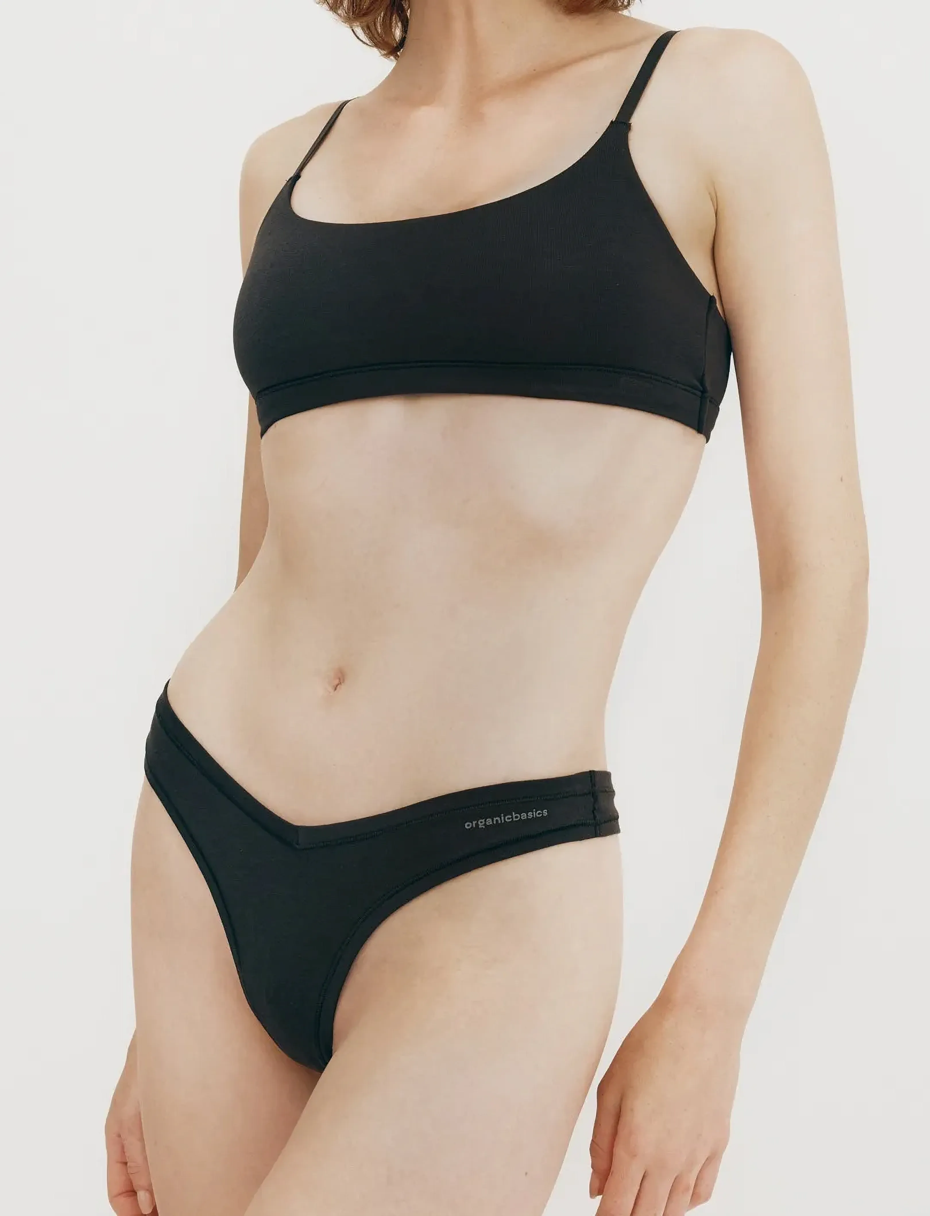 Organic Basics Flex Thong, XL, Black, Trusser > G-Streng, Dame