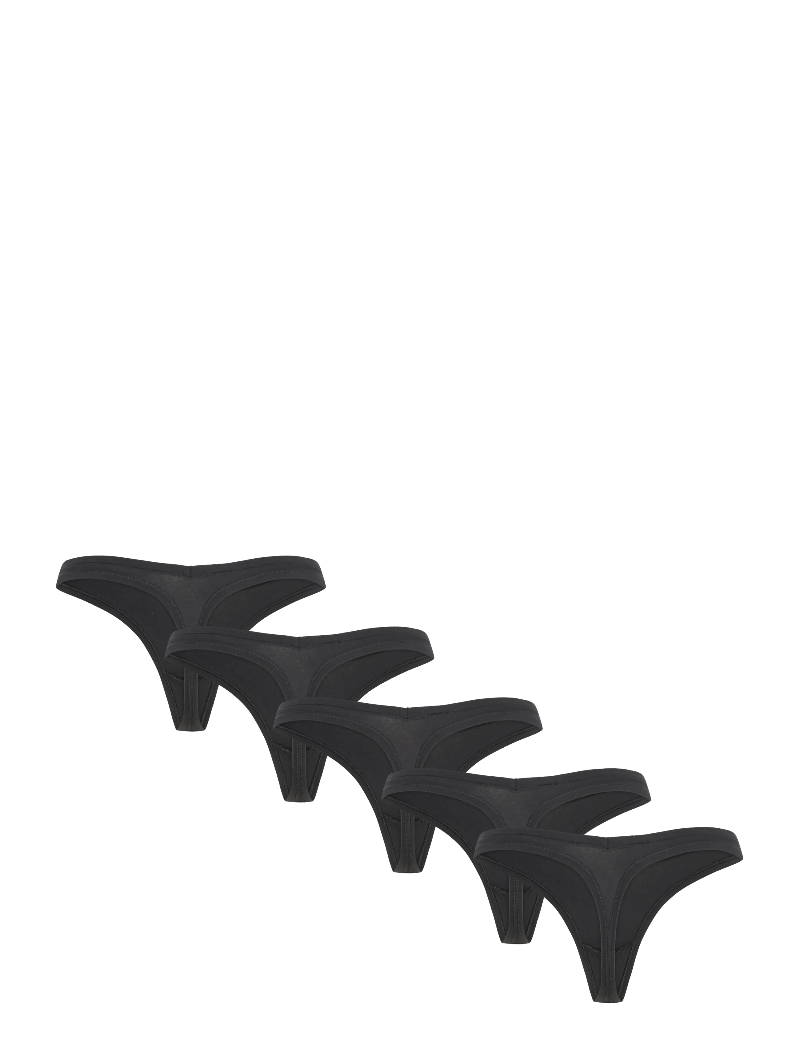 Organic Basics - Flex Thong 5-Pack - aluspüksid - black / black / black / black / black - 2