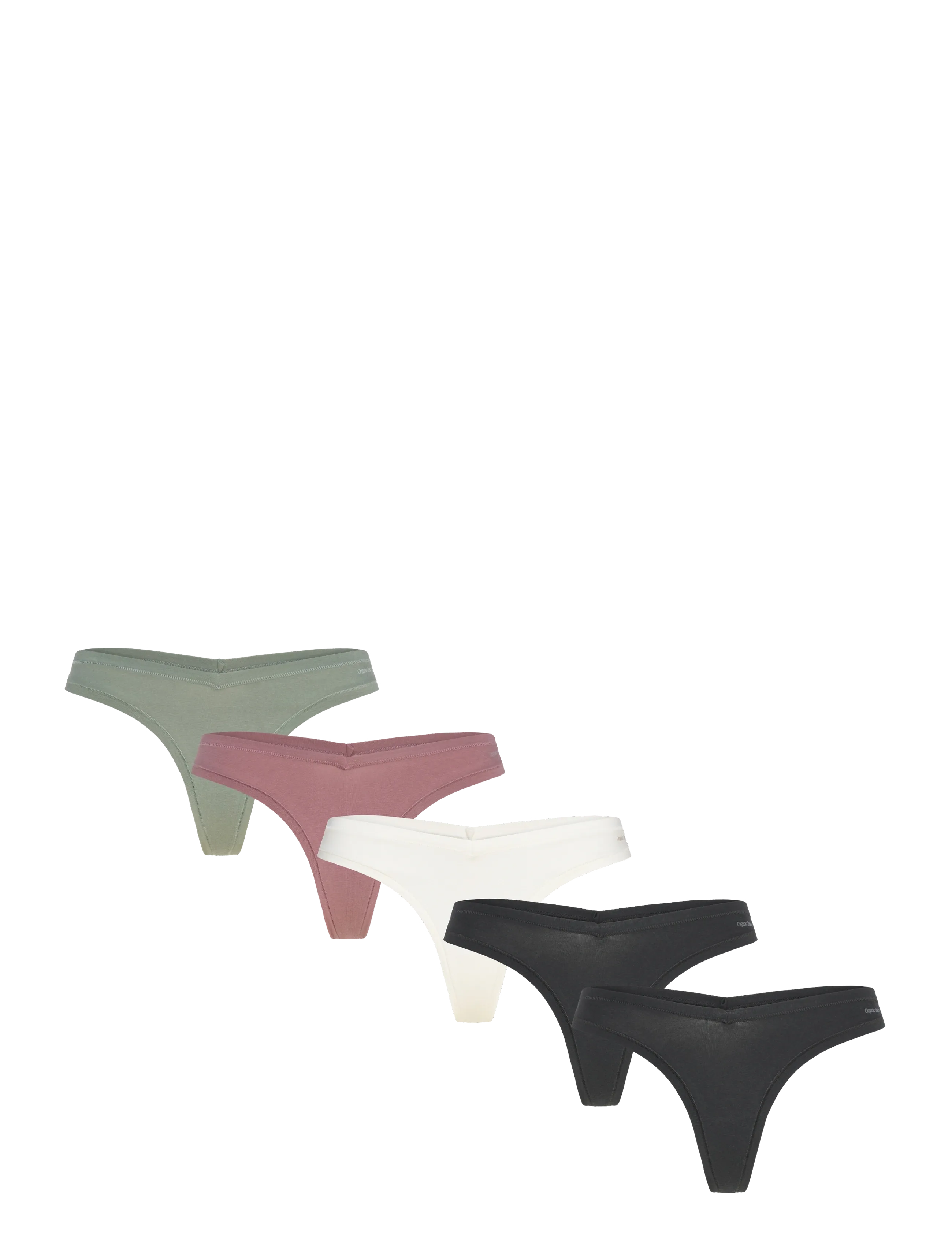 Organic Basics Flex Thong 5-Pack - Underkläder - BLACK / BLACK / OFF WHITE / ROSE WOOD / SEAWEED / multi