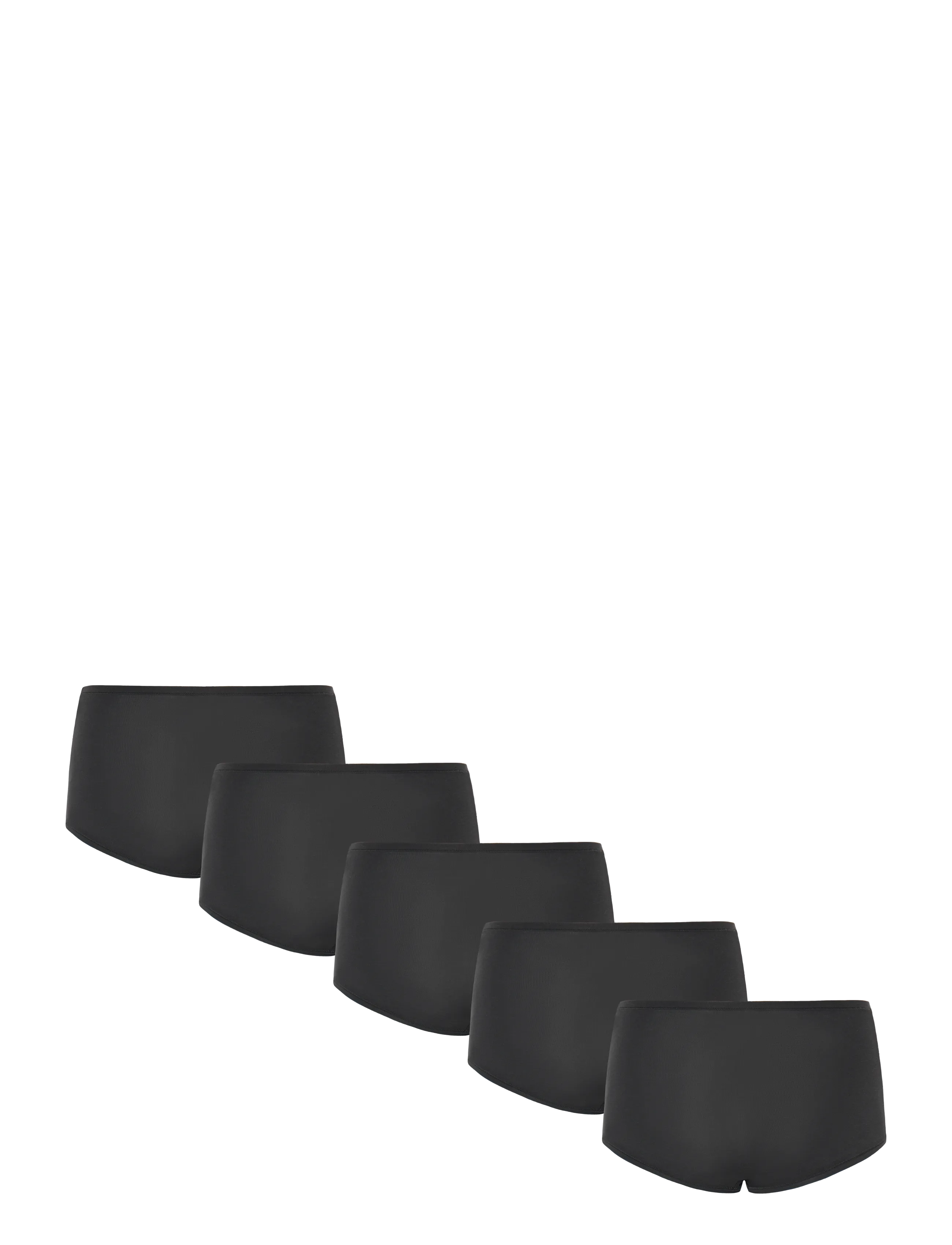 Organic Basics - Flex Shorty 5-Pack - damen - black / black / black / black / black - 1