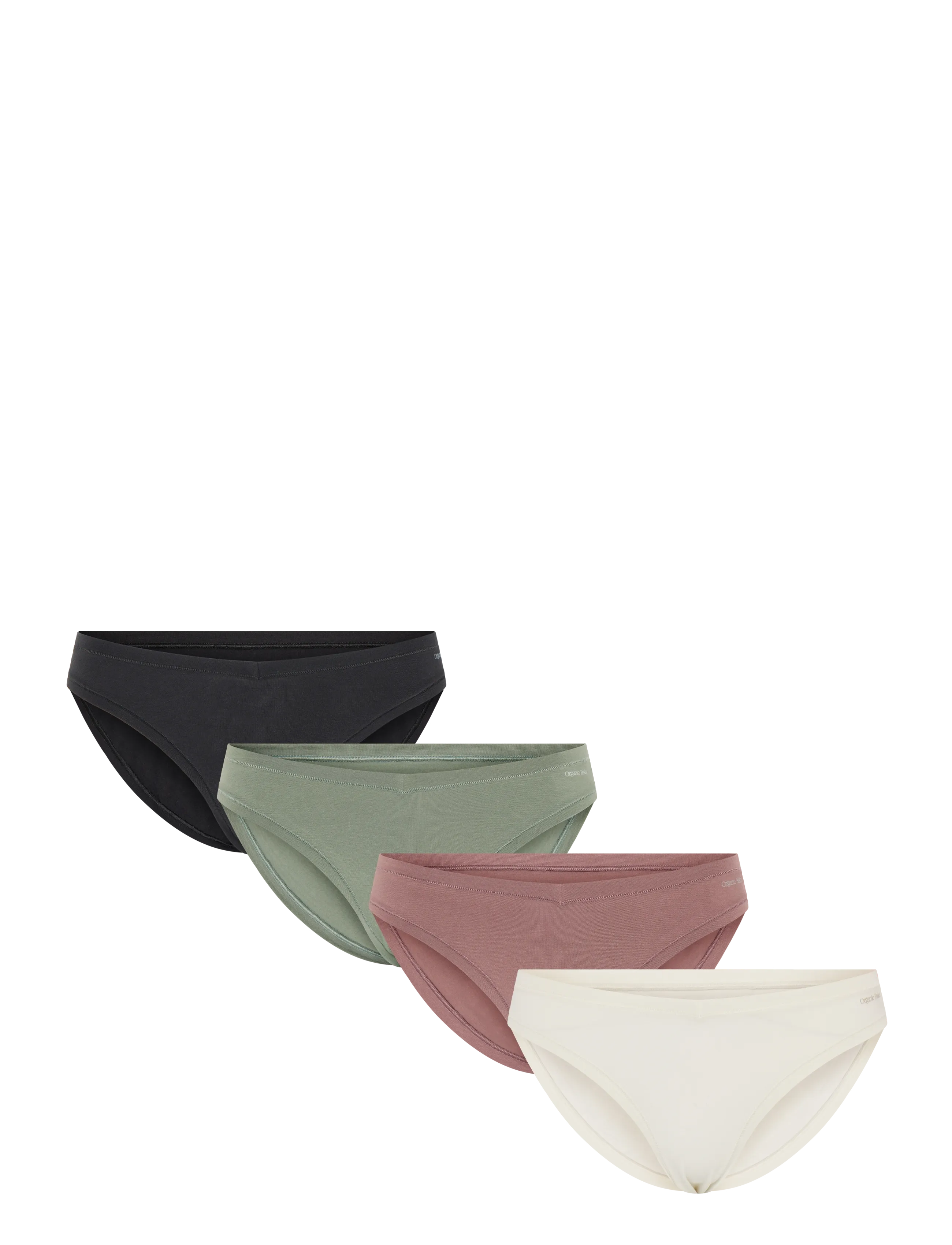 Organic Basics Flex Cheeky Briefs 5-Pack - Organic Basics - BLACK / BLACK / OFF WHITE / ROSE WOOD / SEAWEED / black
