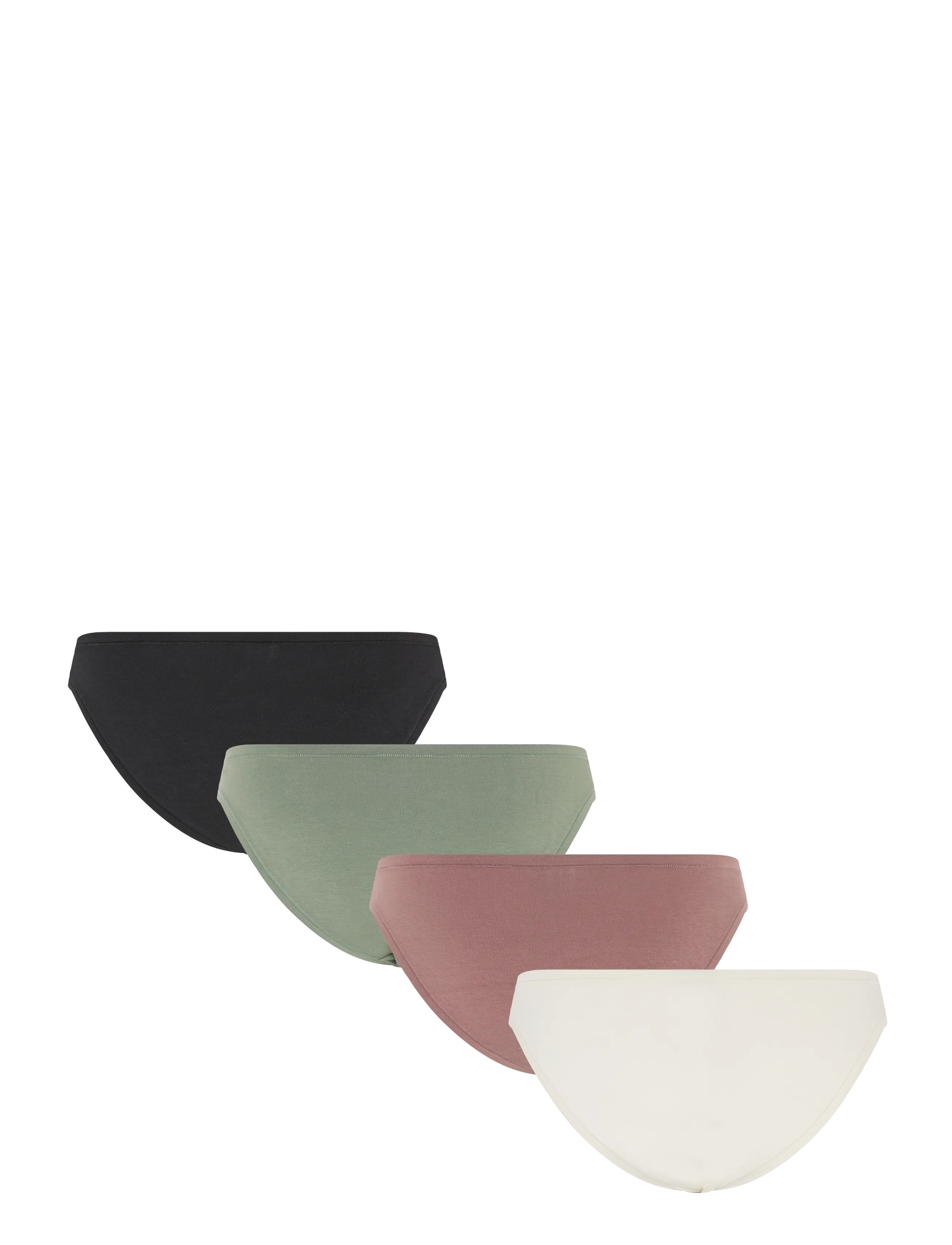 Organic Basics - Flex Cheeky Briefs 5-Pack - damen - black / black / off white / rose wood / seaweed - 1