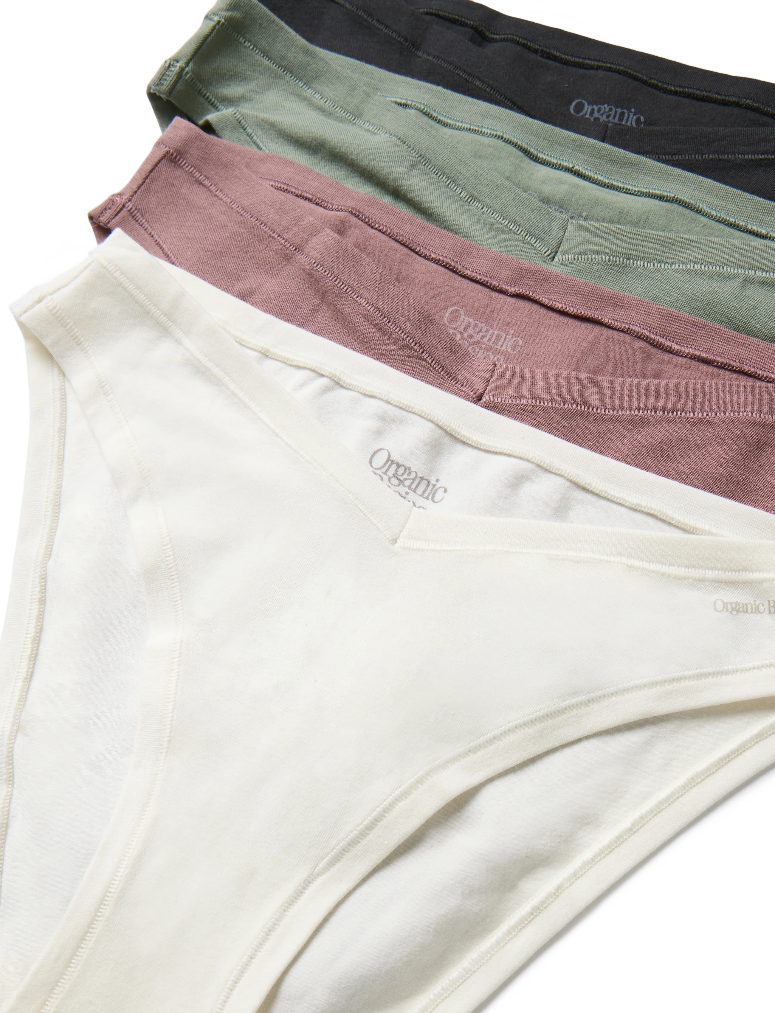 Organic Basics - Flex Cheeky Briefs 5-Pack - damen - black / black / off white / rose wood / seaweed - 2