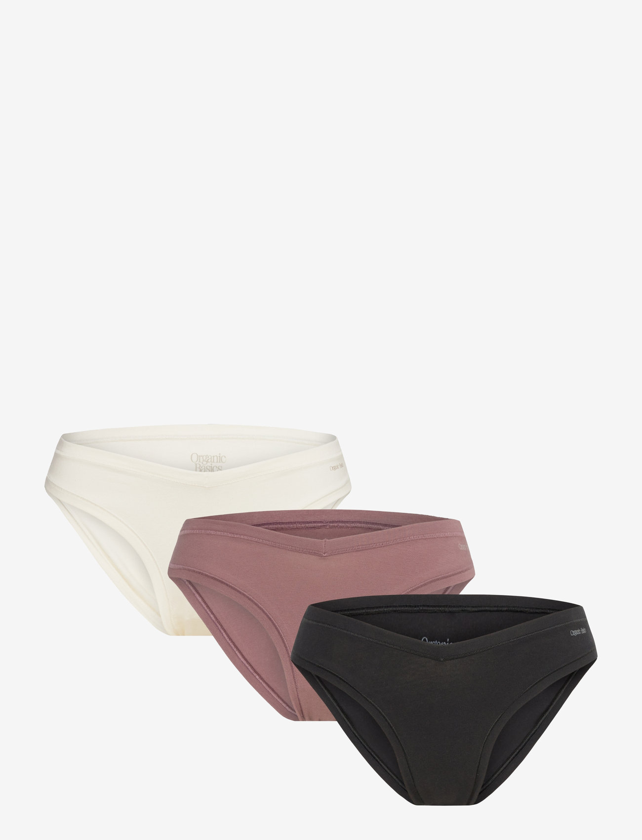 Organic Basics - Flex Cheeky Briefs 3-pack - geschenke unter chf 50 - off white/rose wood/black - 0