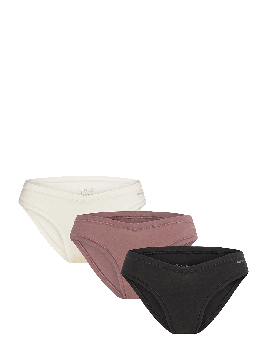 Organic Basics - Flex Cheeky Briefs 3-pack - alltags-style - off white/rose wood/black - 1