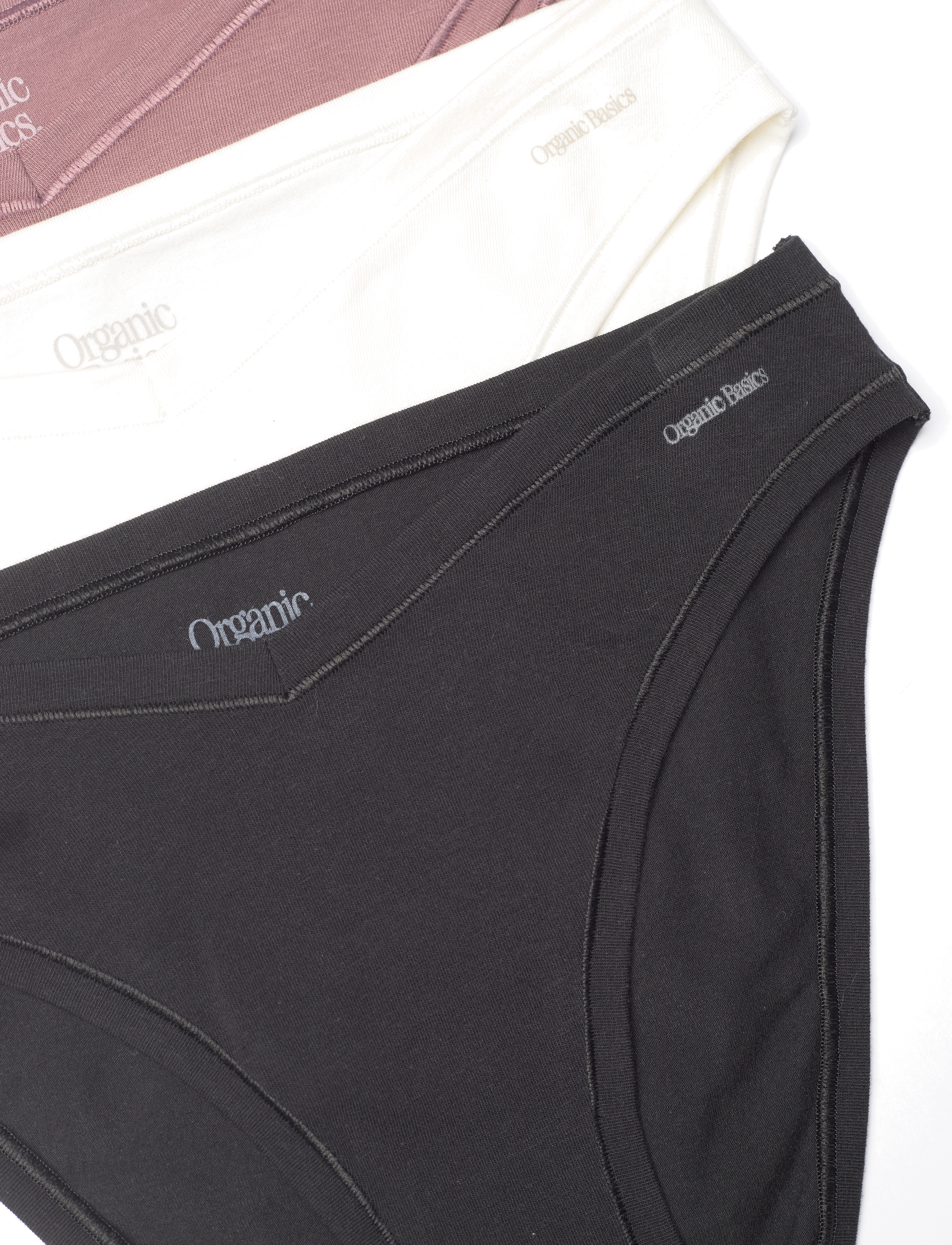 Organic Basics - Flex Cheeky Briefs 3-pack - alltags-style - off white/rose wood/black - 5