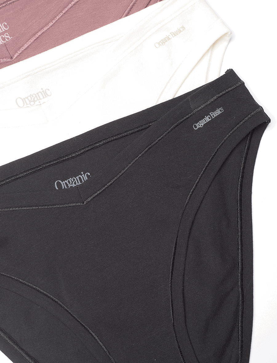 Organic Basics - Flex Cheeky Briefs 3-pack - alltags-style - off white/rose wood/black - 5