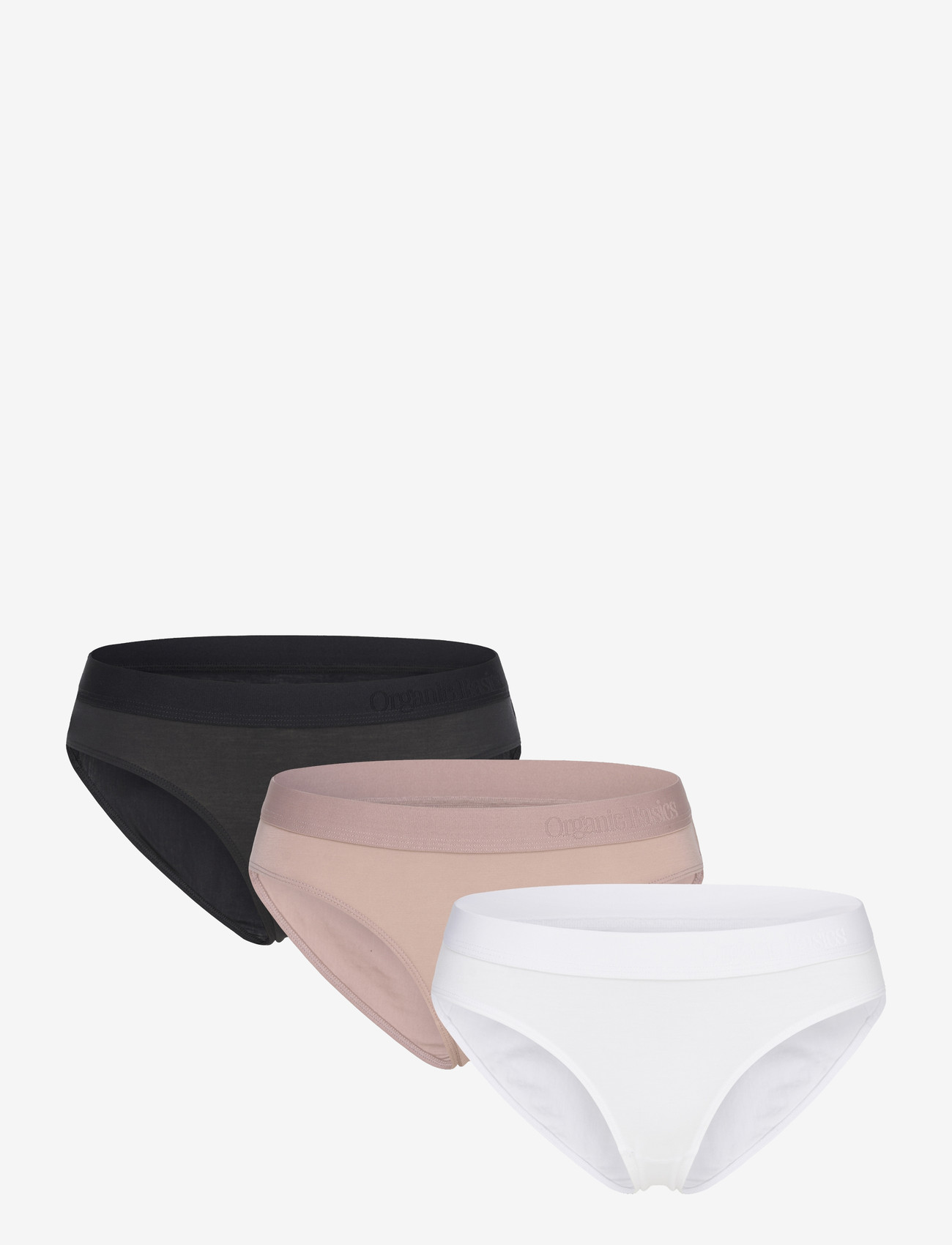 Organic Basics - Soft Touch Briefs 3-pack - damen - white / black / dusty rose - 0