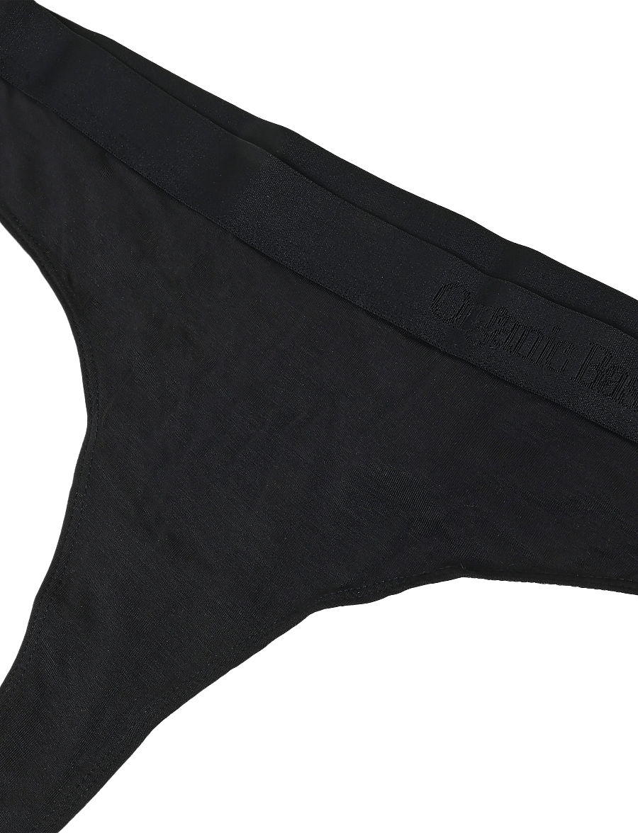 Organic Basics - Soft Touch Thong - tangas - black - 2