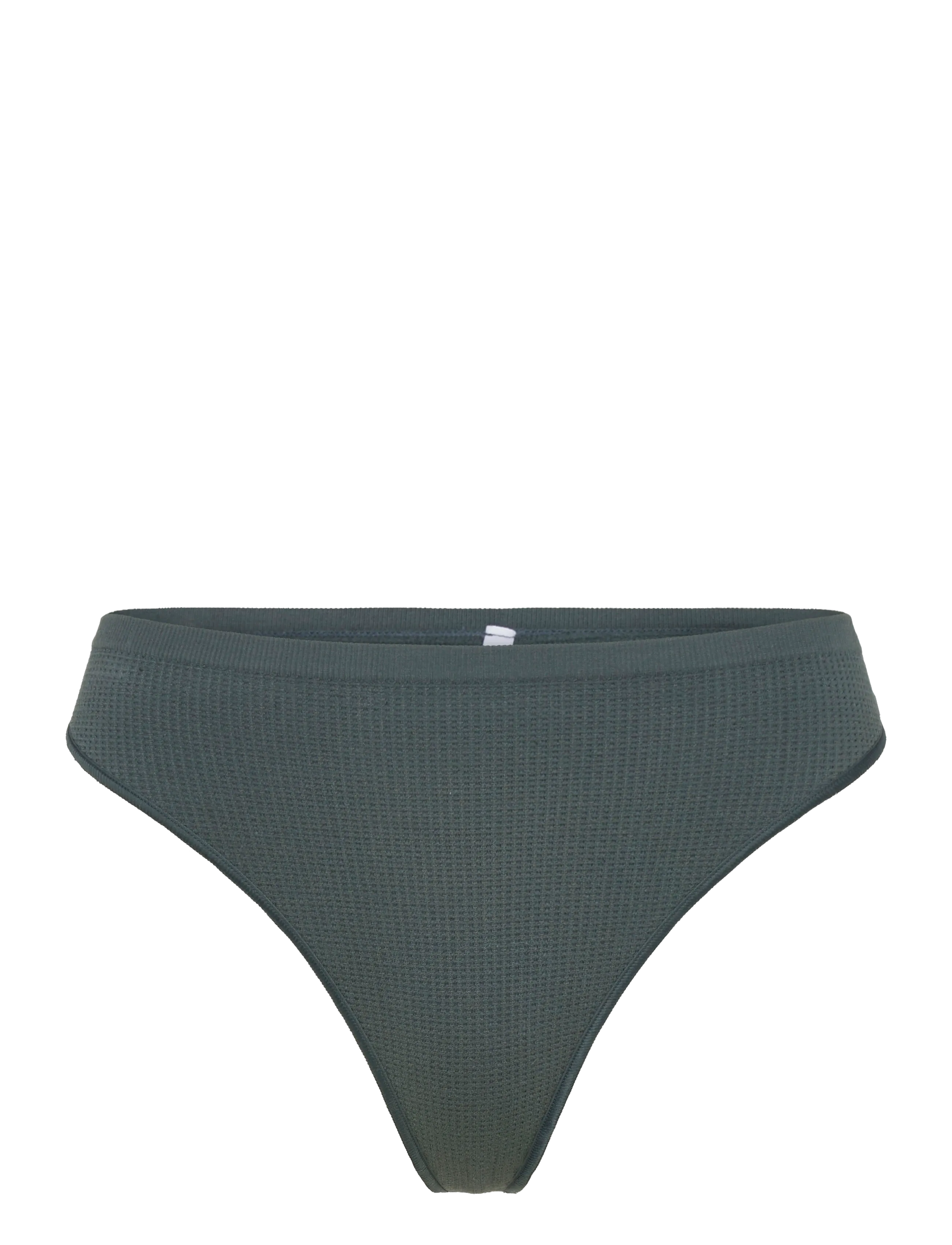 Organic Basics Seamless Waffle Thong - Organic Basics - THUNDER / white