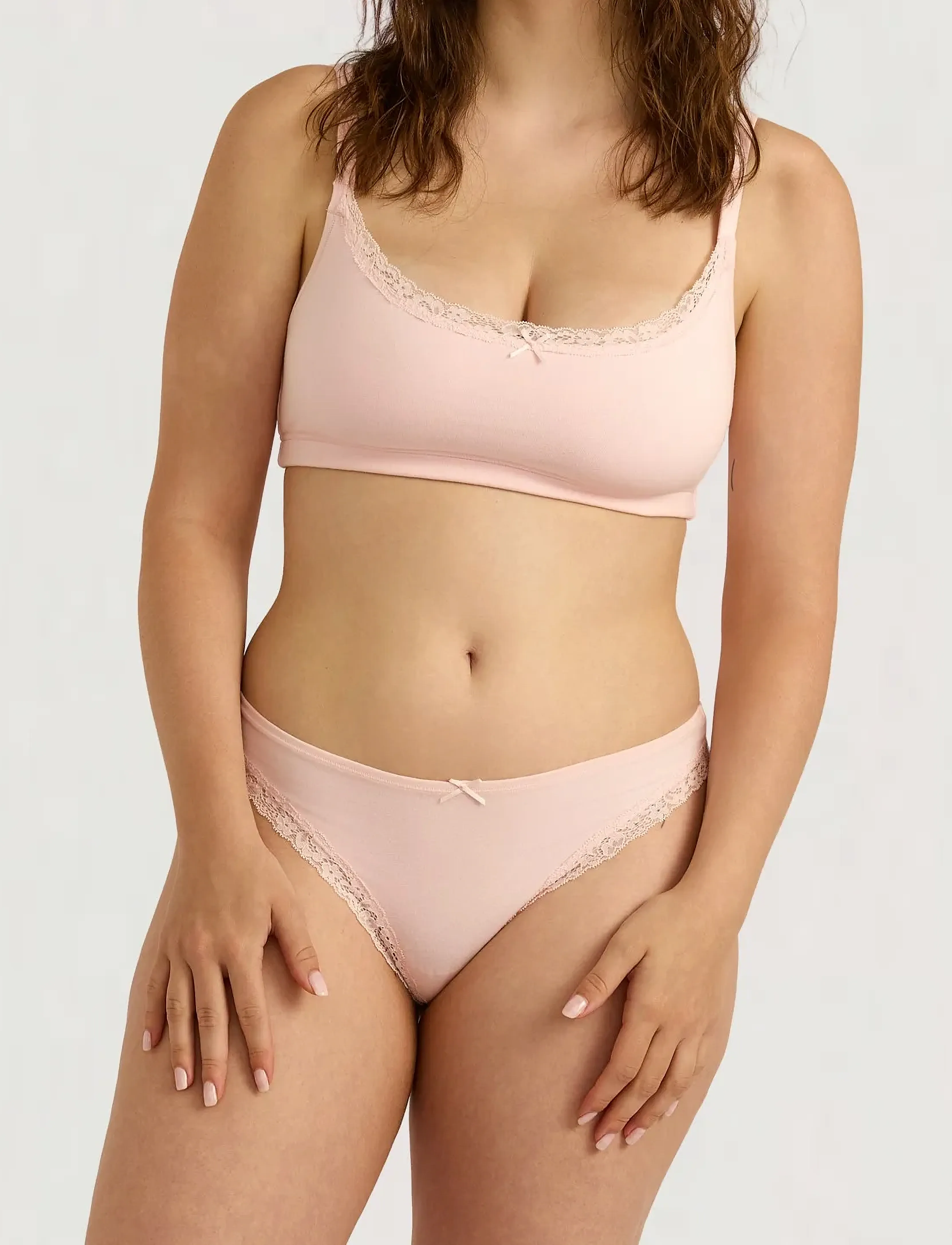 Organic Basics - Flex Lace Thong - soft blush - 4