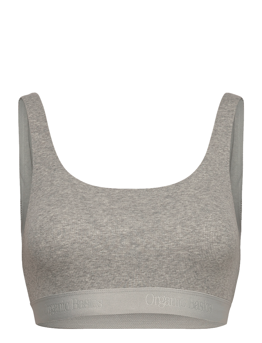 Organic Basics - Core Rib Tank Bralette - rinnahoidja-topid - grey melange - 1