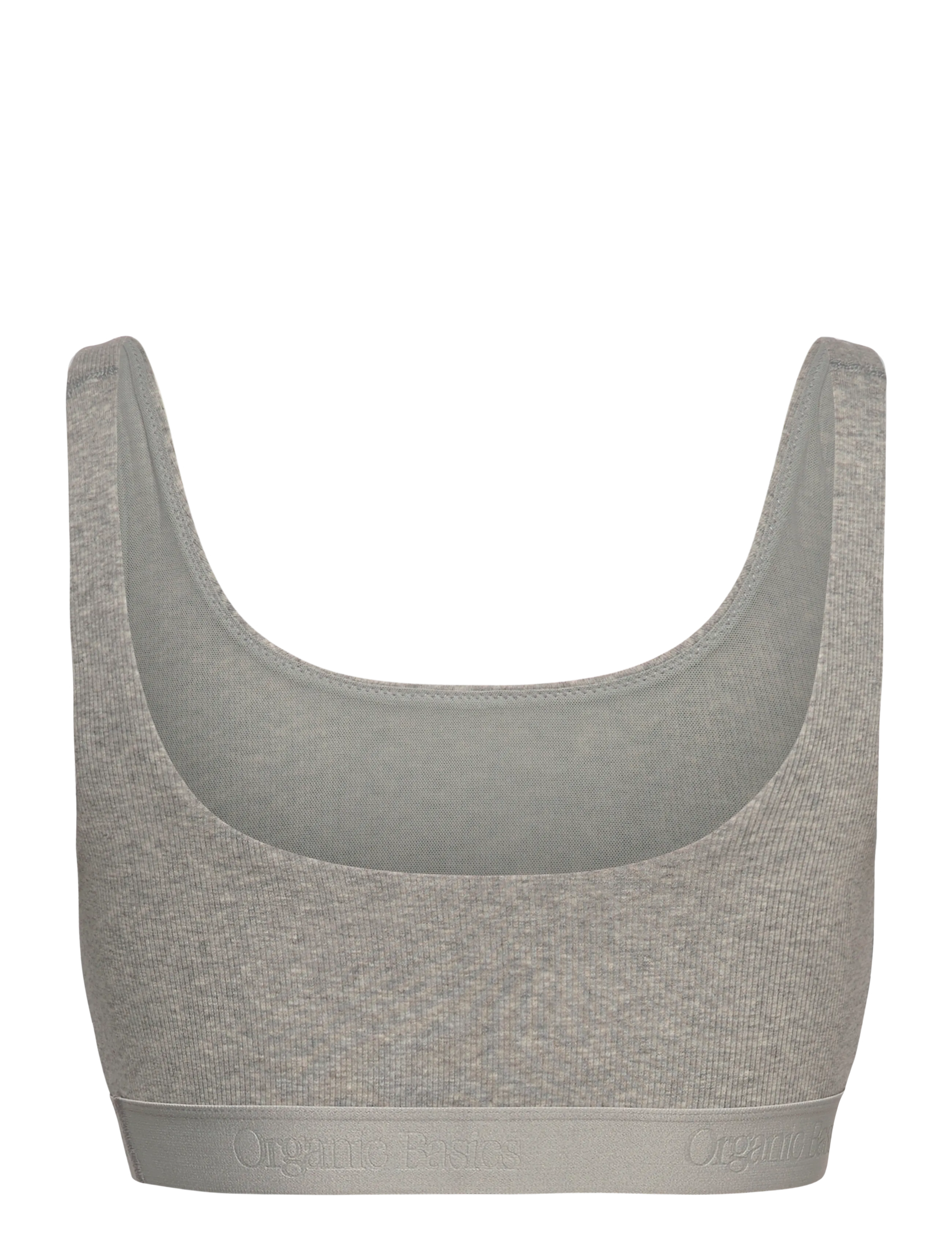 Organic Basics - Core Rib Tank Bralette - rinnahoidja-topid - grey melange - 2