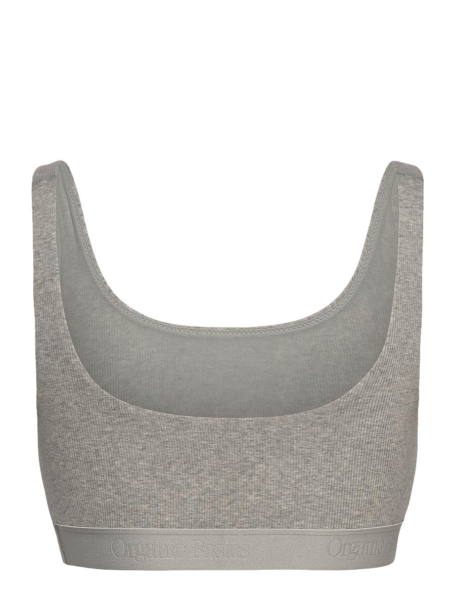 Organic Basics - Core Rib Tank Bralette - rinnahoidja-topid - grey melange - 2