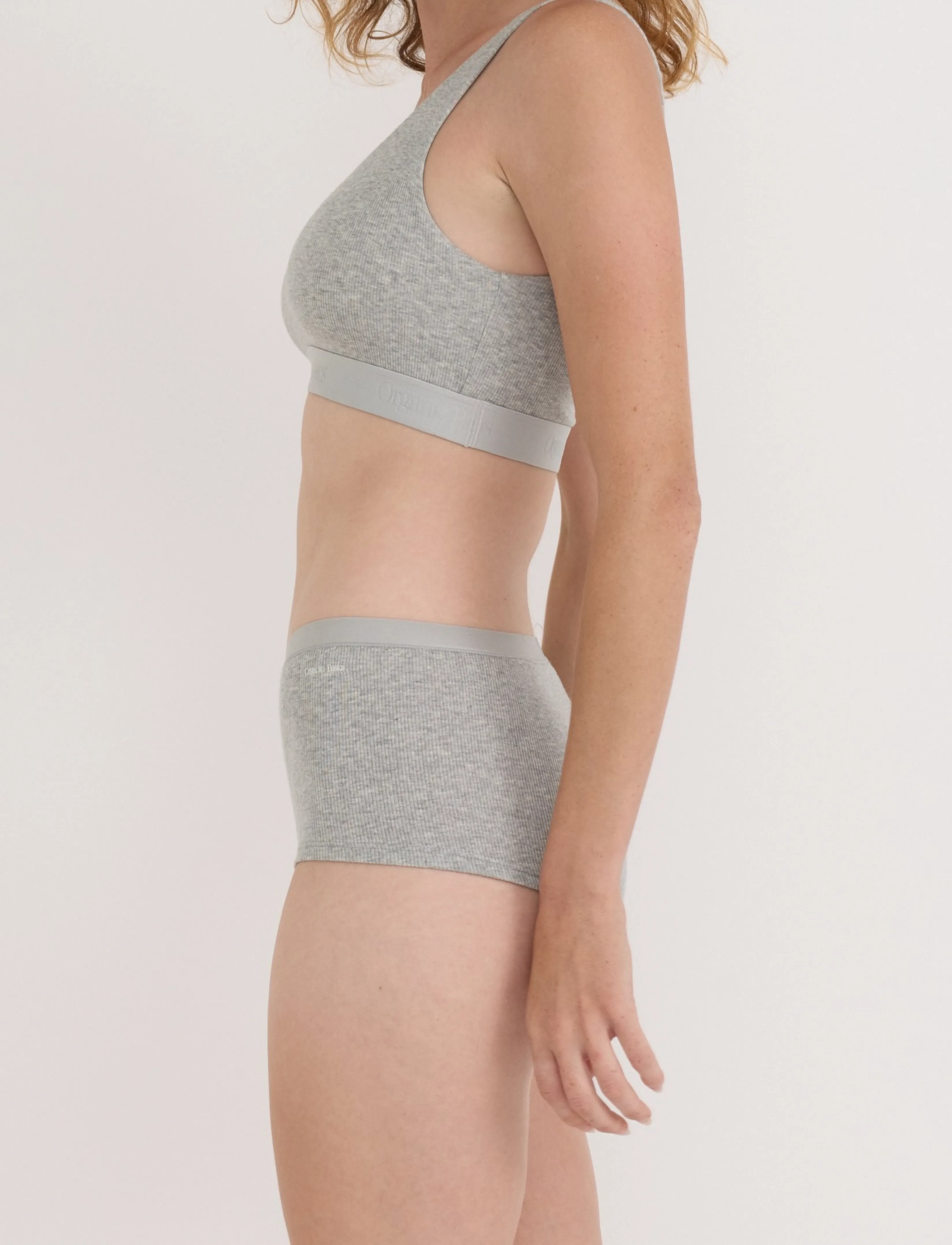 Organic Basics - Core Rib Tank Bralette - rinnahoidja-topid - grey melange - 3