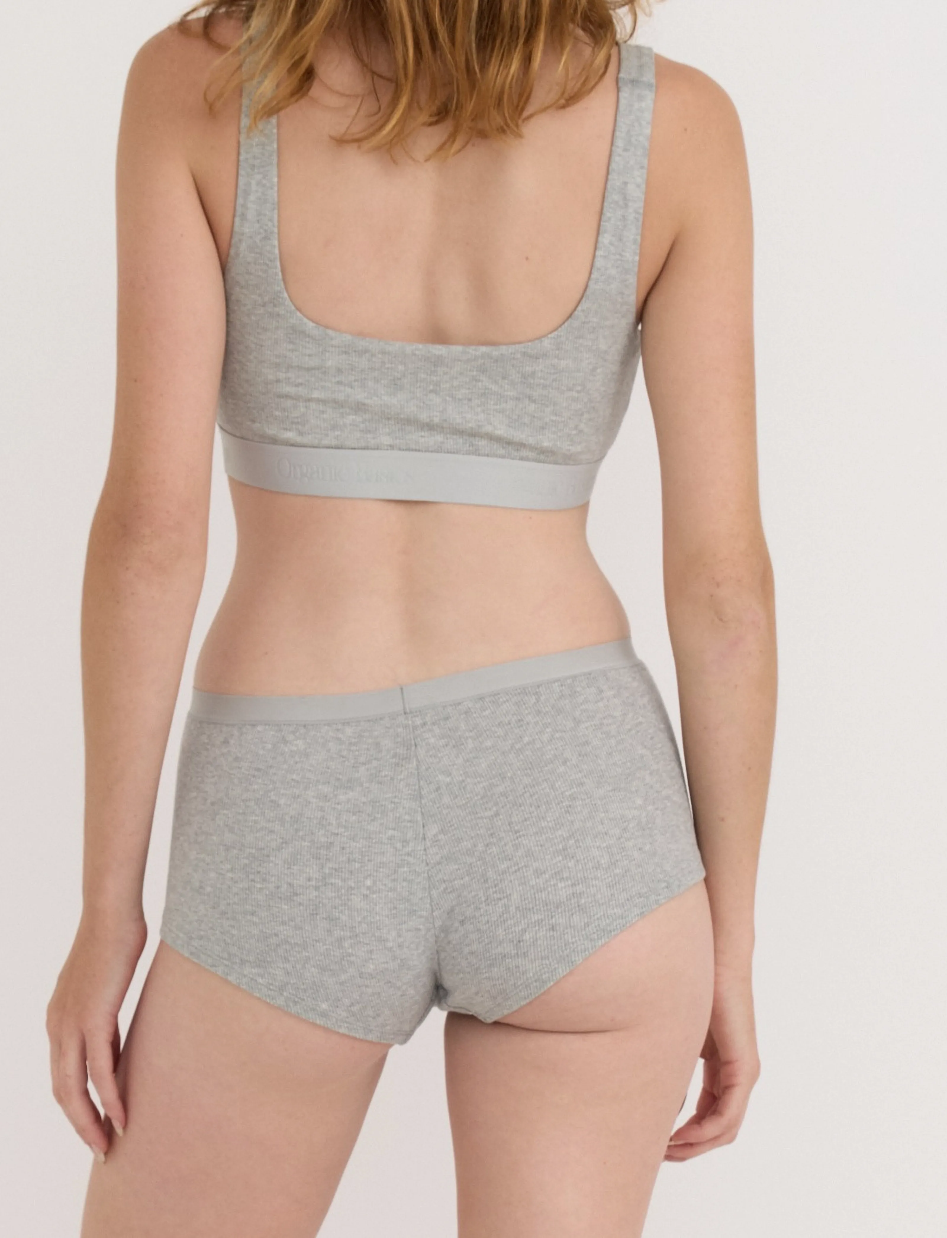 Organic Basics - Core Rib Tank Bralette - rinnahoidja-topid - grey melange - 4