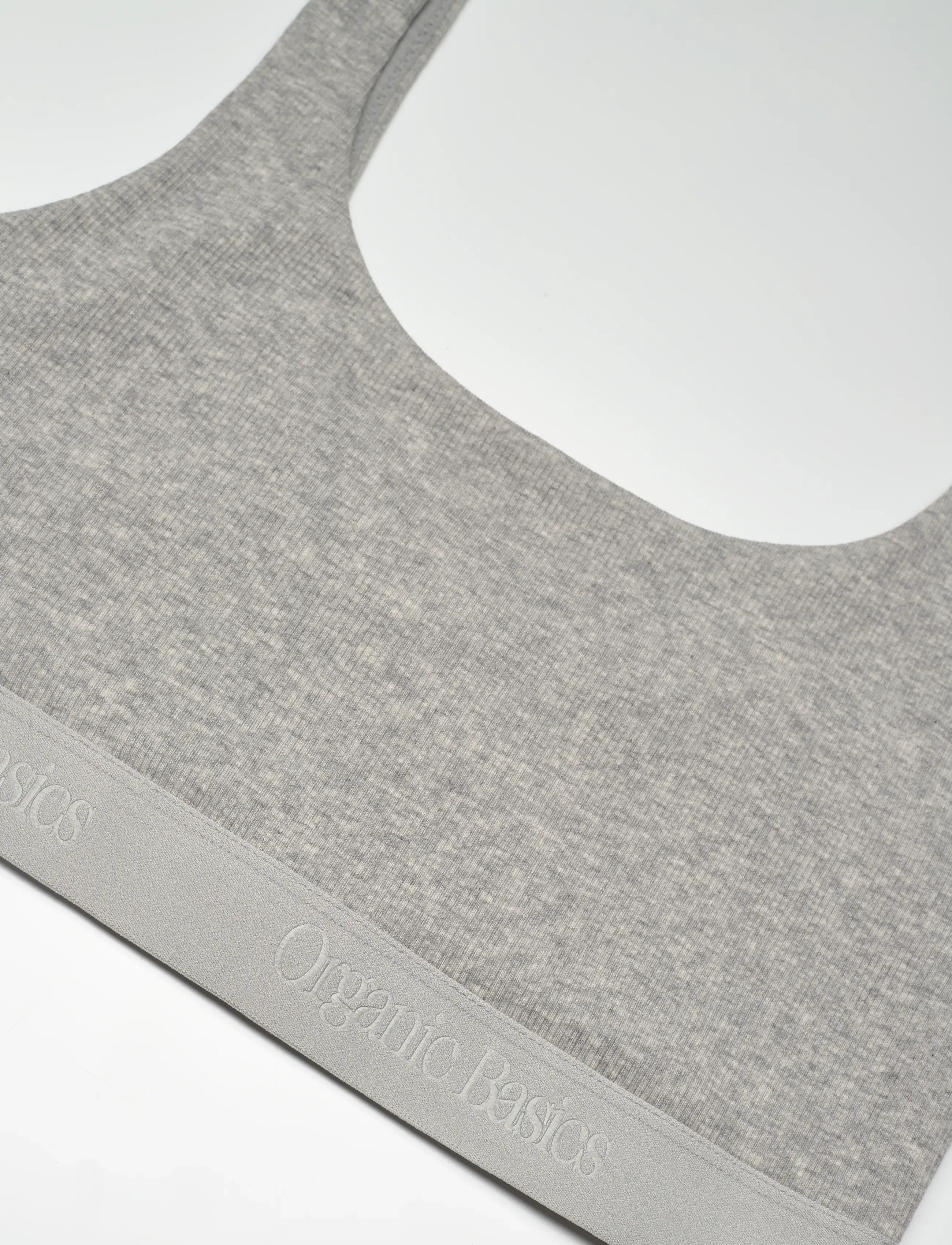 Organic Basics - Core Rib Tank Bralette - rinnahoidja-topid - grey melange - 5
