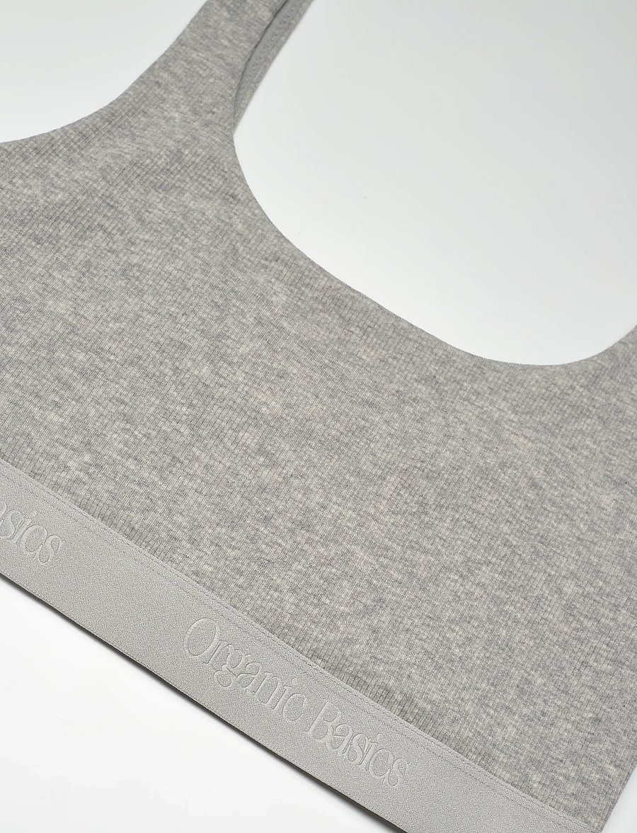 Organic Basics - Core Rib Tank Bralette - rinnahoidja-topid - grey melange - 5