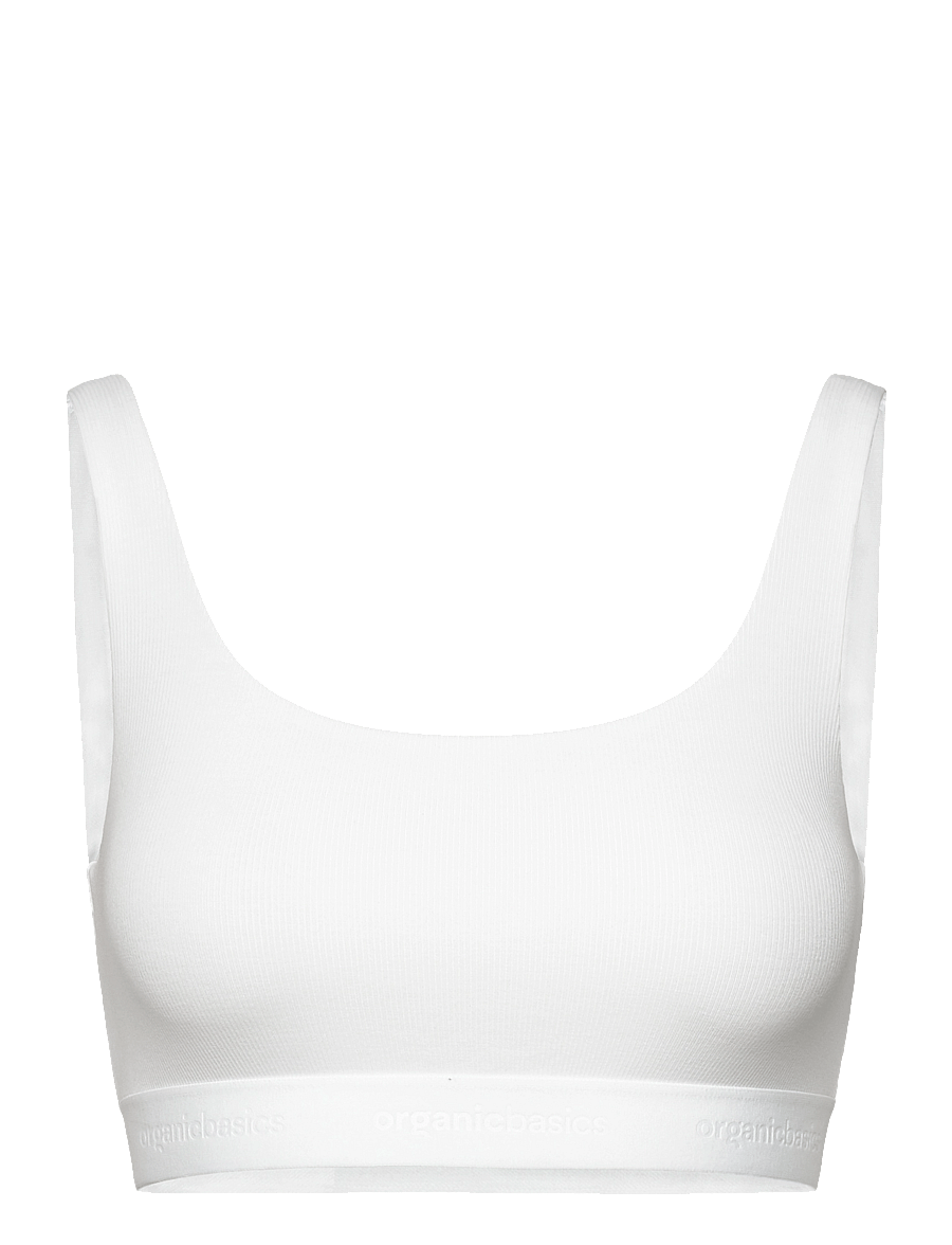 Organic Basics - Core Rib Tank Bralette - tank-top-bhs - white - 1