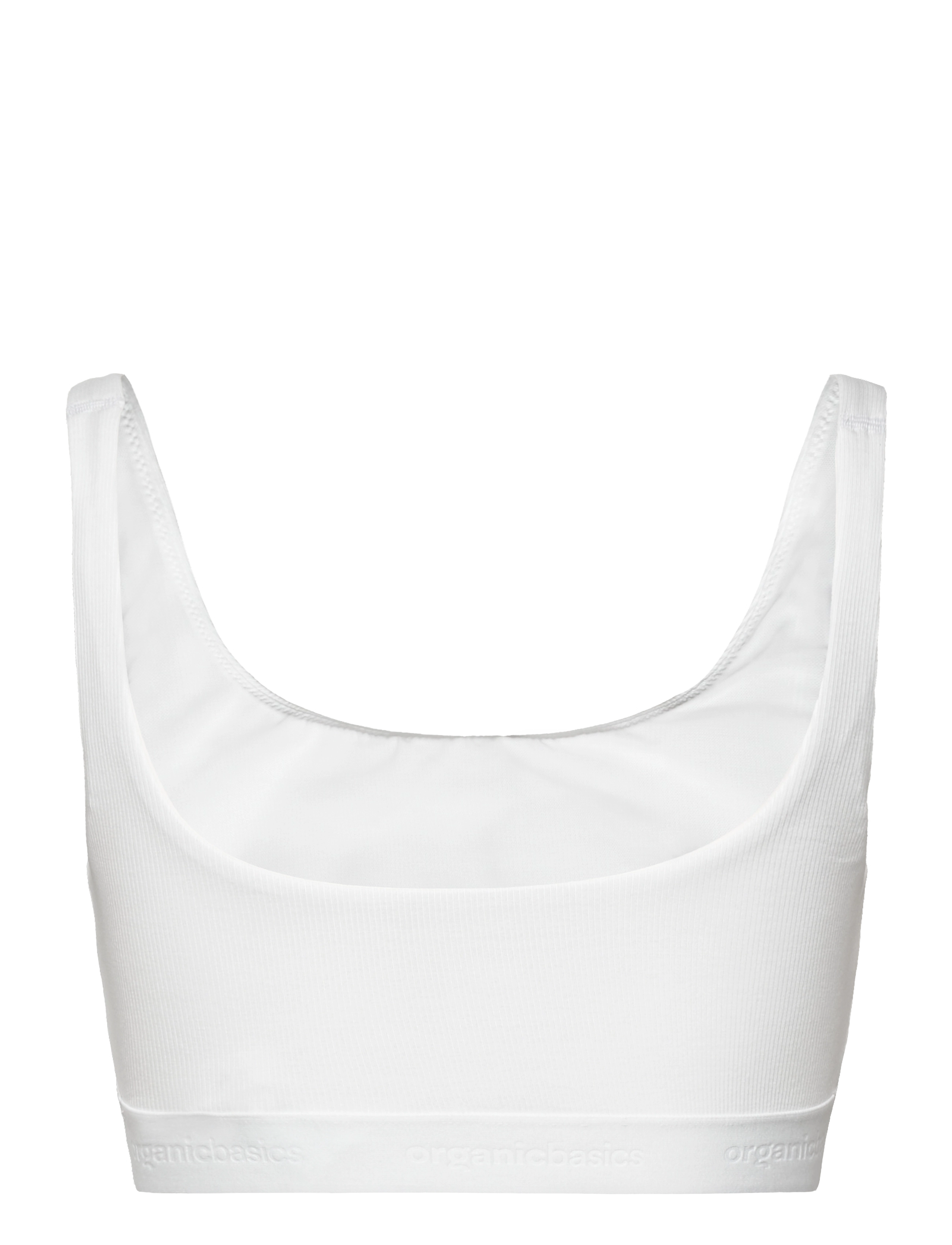 Organic Basics - Core Rib Tank Bralette - tank-top-bhs - white - 2