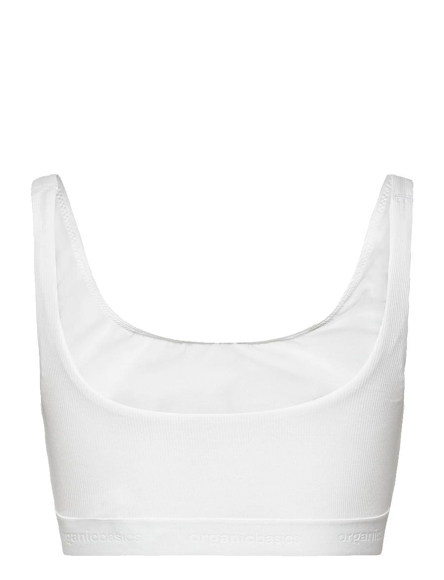 Organic Basics - Core Rib Tank Bralette - tank-top-bhs - white - 2