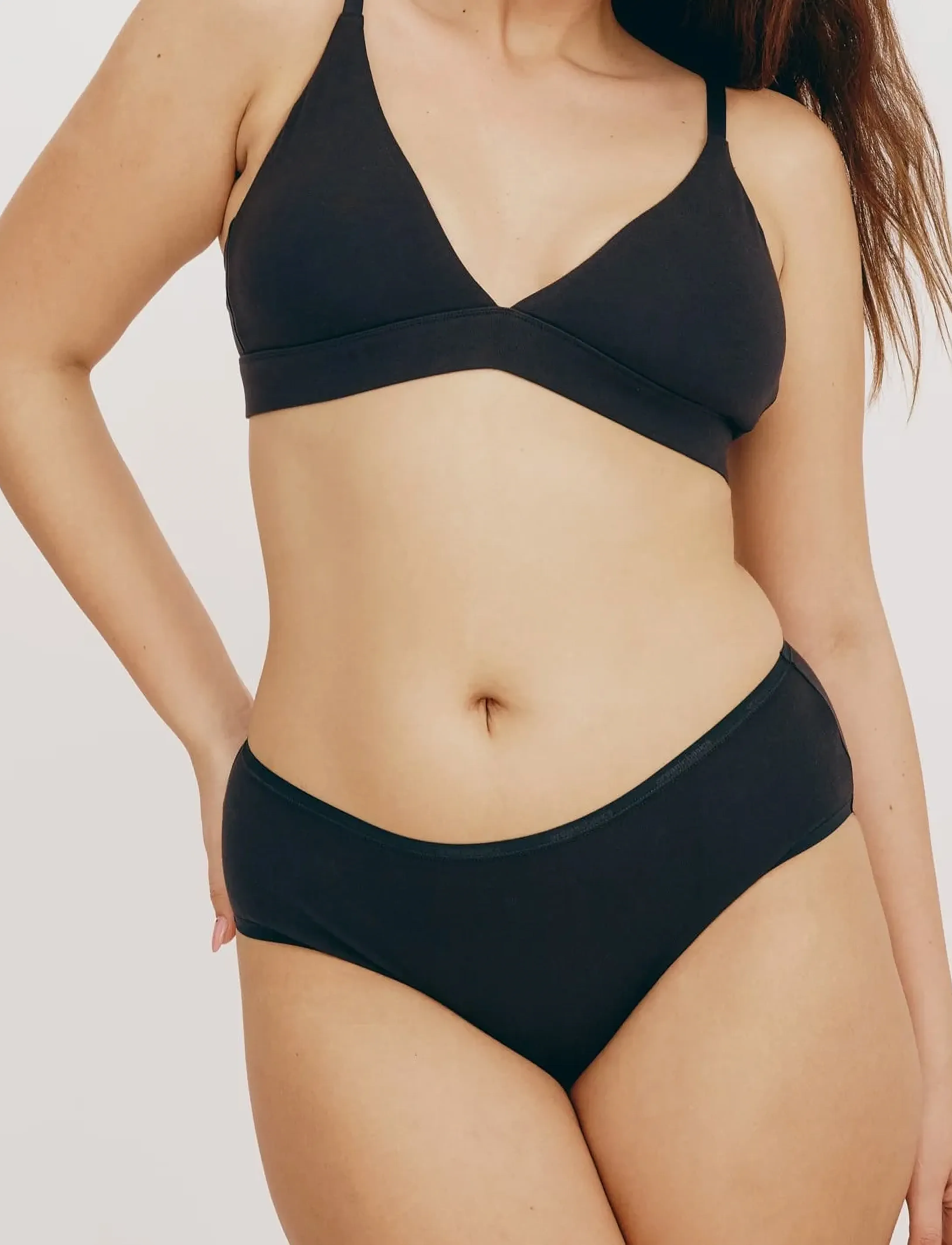 Organic Basics Core Triangle Bralette, L, Black, Bløde Bh'Er > Bralette, Dame