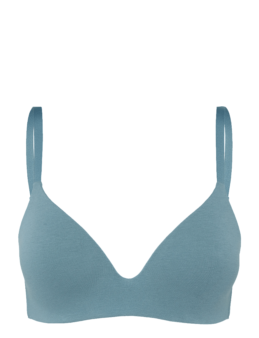 Organic Basics - Core Wireless Plunge Bra - bygellösa bh:ar - steel blue - 0