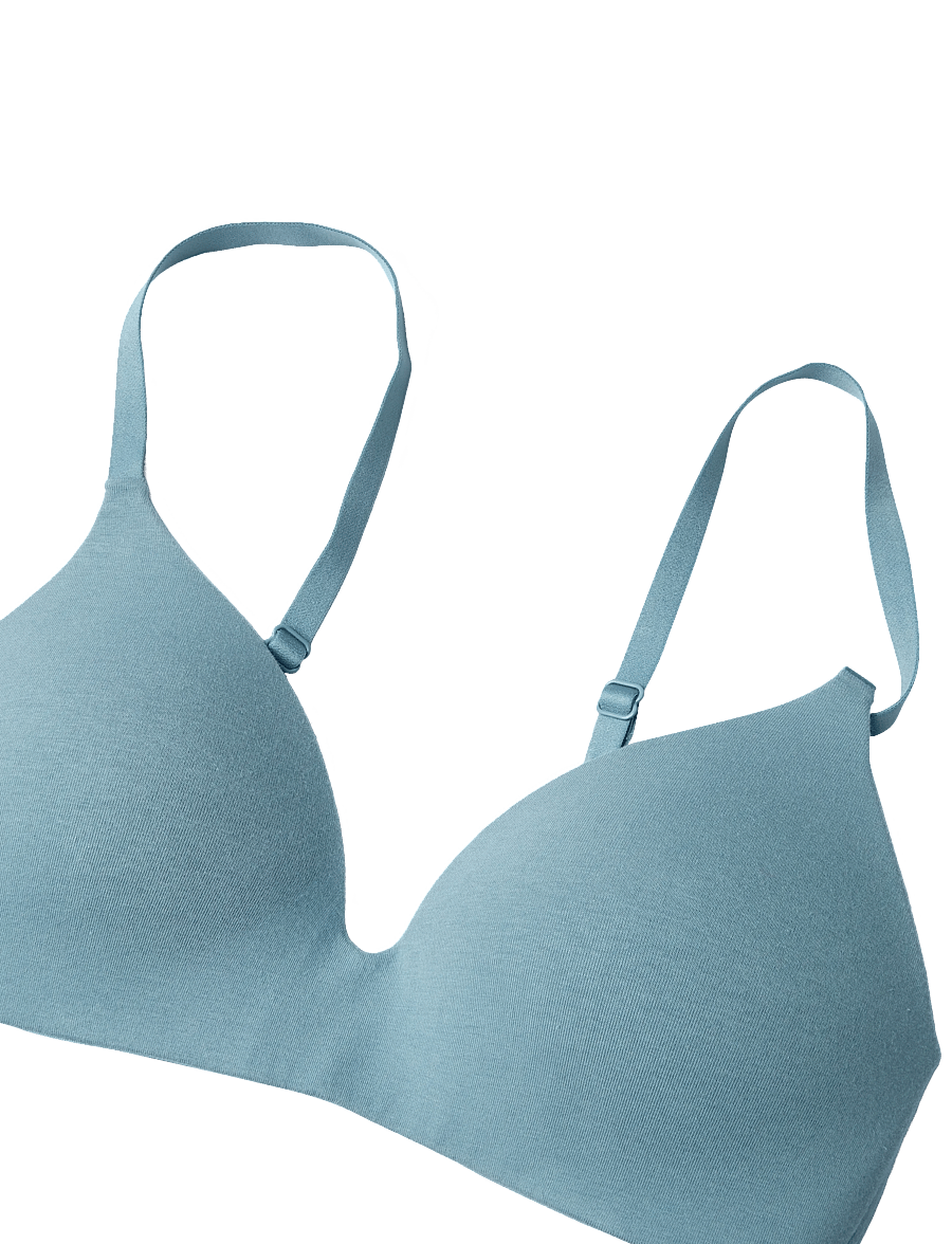 Organic Basics - Core Wireless Plunge Bra - bygellösa bh:ar - steel blue - 2