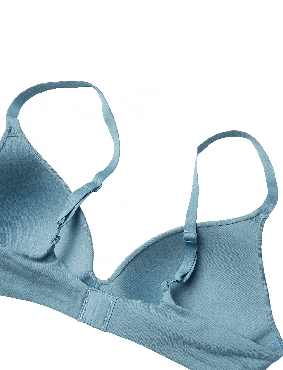 Organic Basics - Core Wireless Plunge Bra - bygellösa bh:ar - steel blue - 3